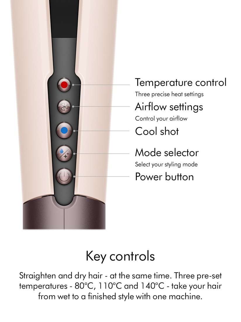 Airstrait™ Hair Straighteners, Ceramic Pink