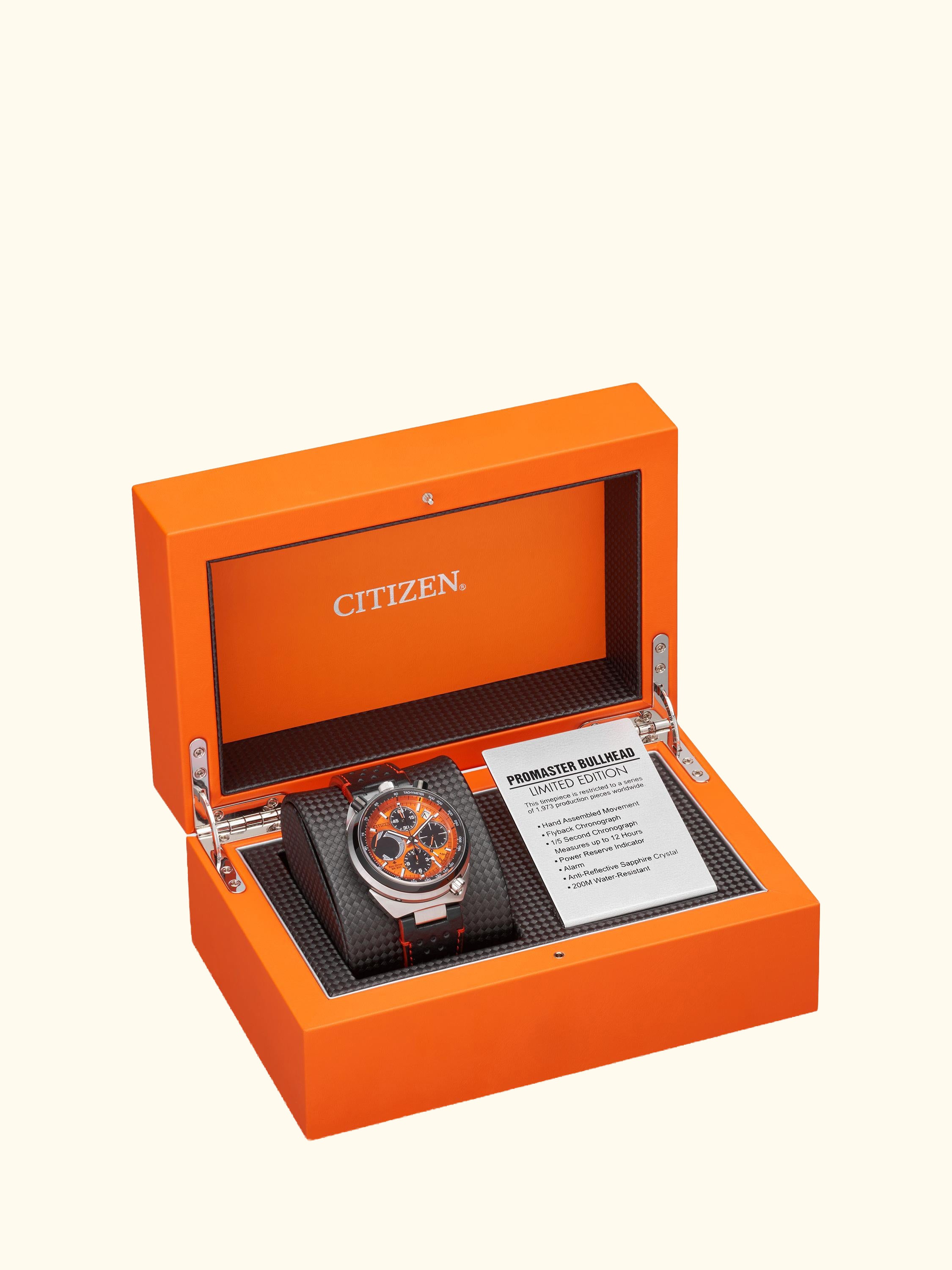 AV0074-05x Men's Limited Edition Promaster Bullhead Racing Chronograph Watch, Orange