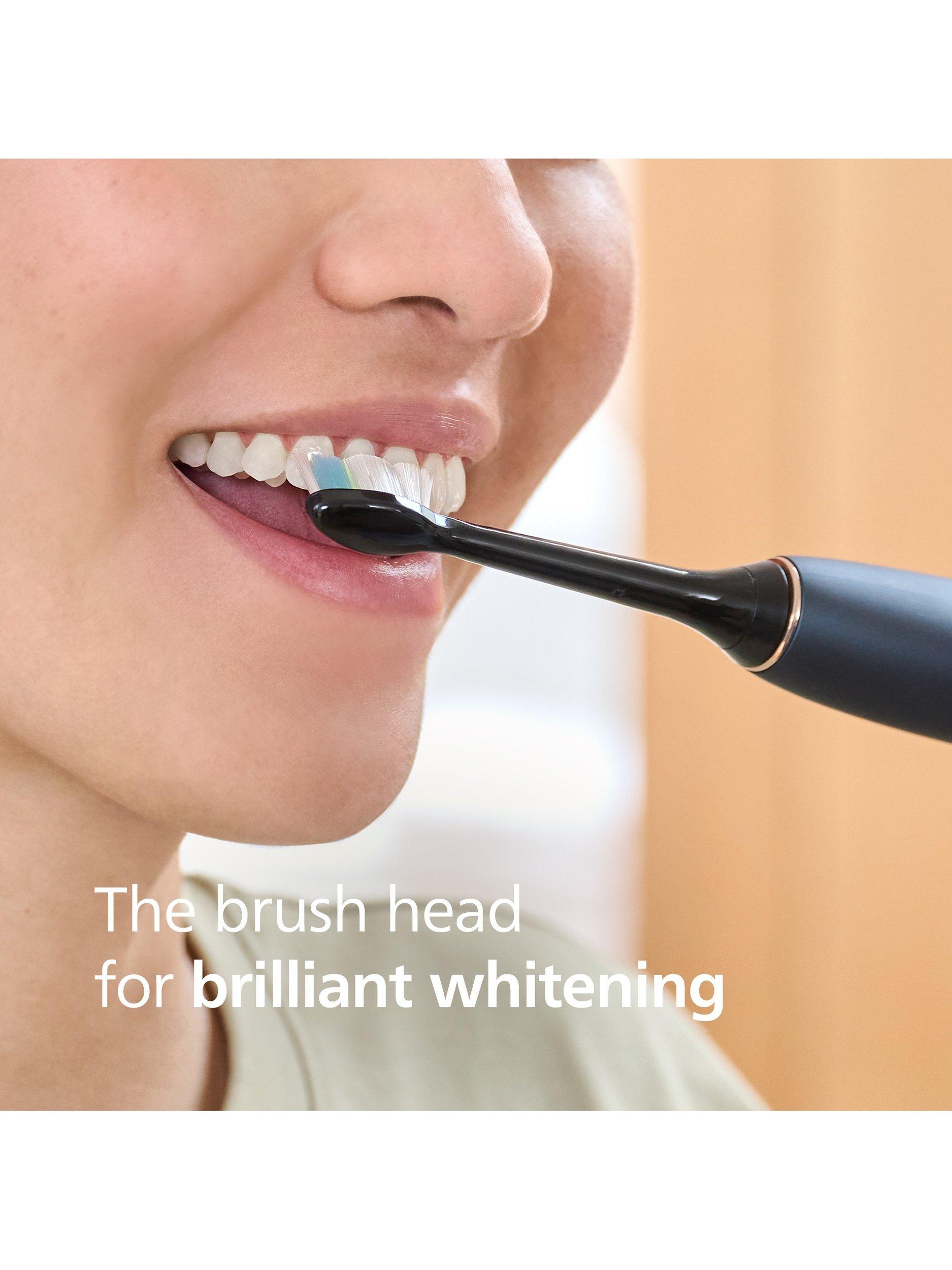 Sonicare HX6064/88 W2 Optimal White, Replacement Toothbrush Heads, Pack of 4, Black