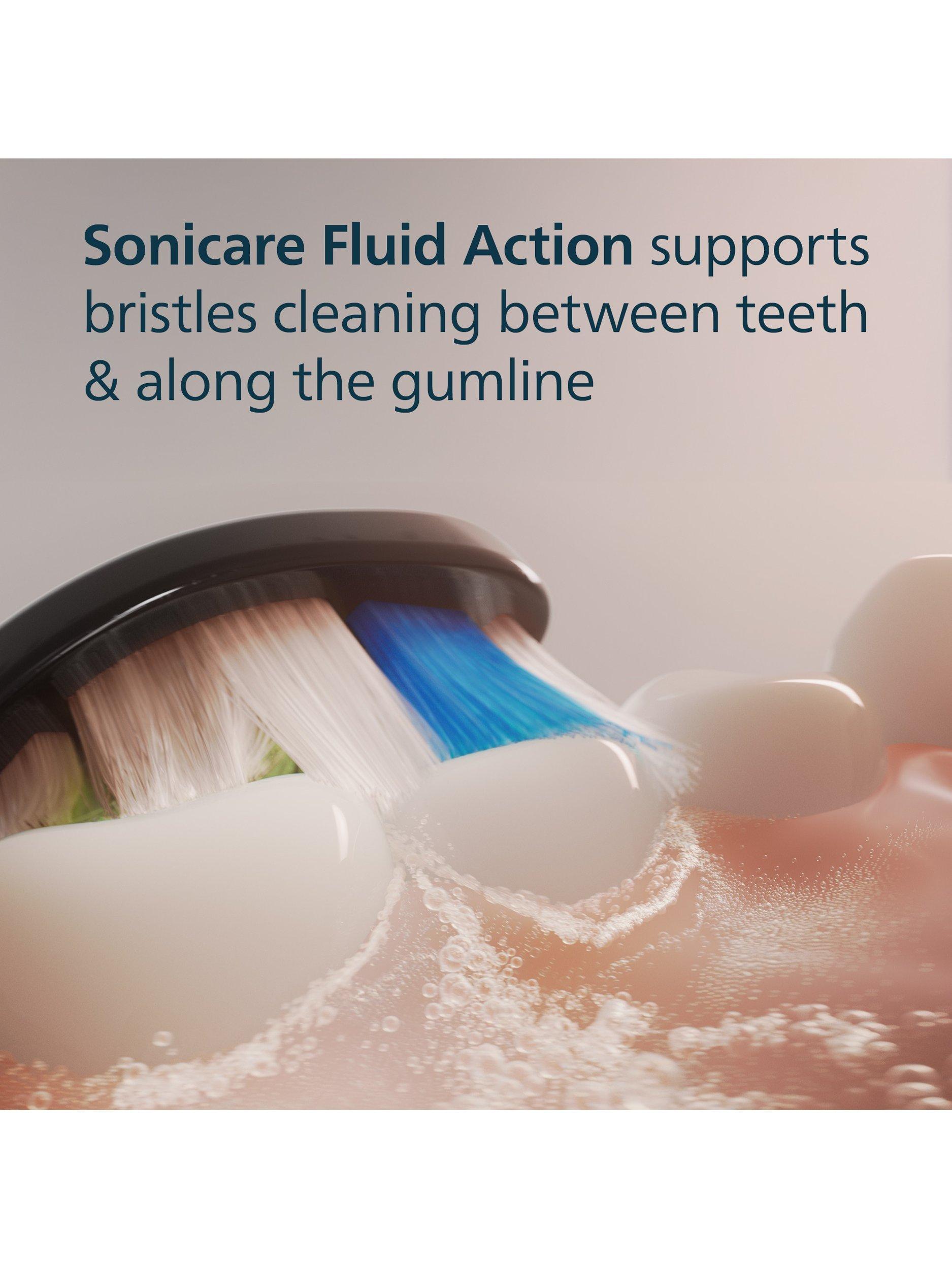 Sonicare HX6064/88 W2 Optimal White, Replacement Toothbrush Heads, Pack of 4, Black