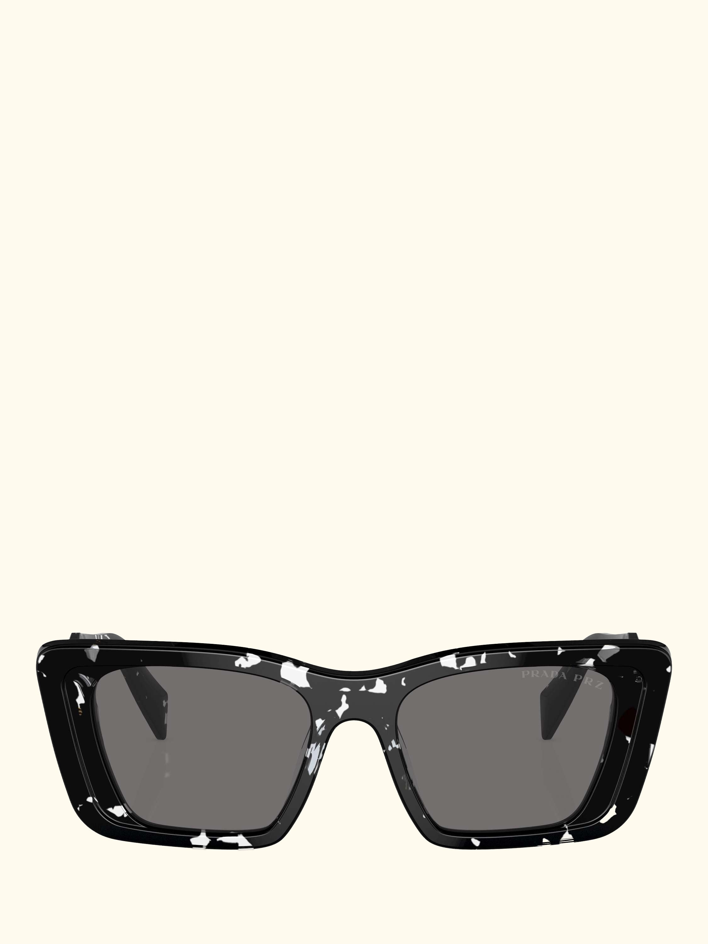 PR 08YS Women's Polarised Cat's Eye Sunglasses, Black Crystal Tortoise/Grey
