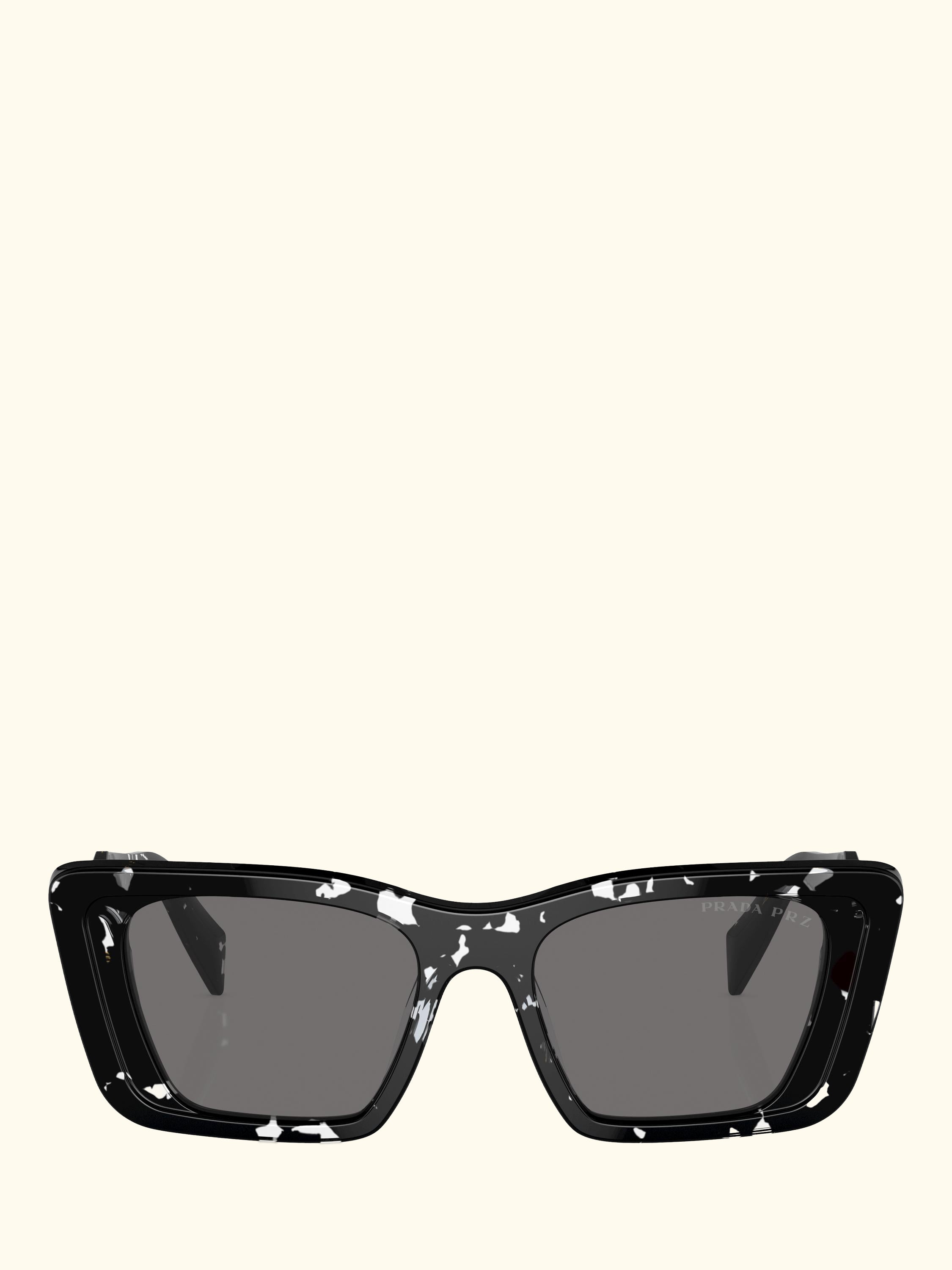 PR 08YS Women's Polarised Cat's Eye Sunglasses, Black Crystal Tortoise/Grey