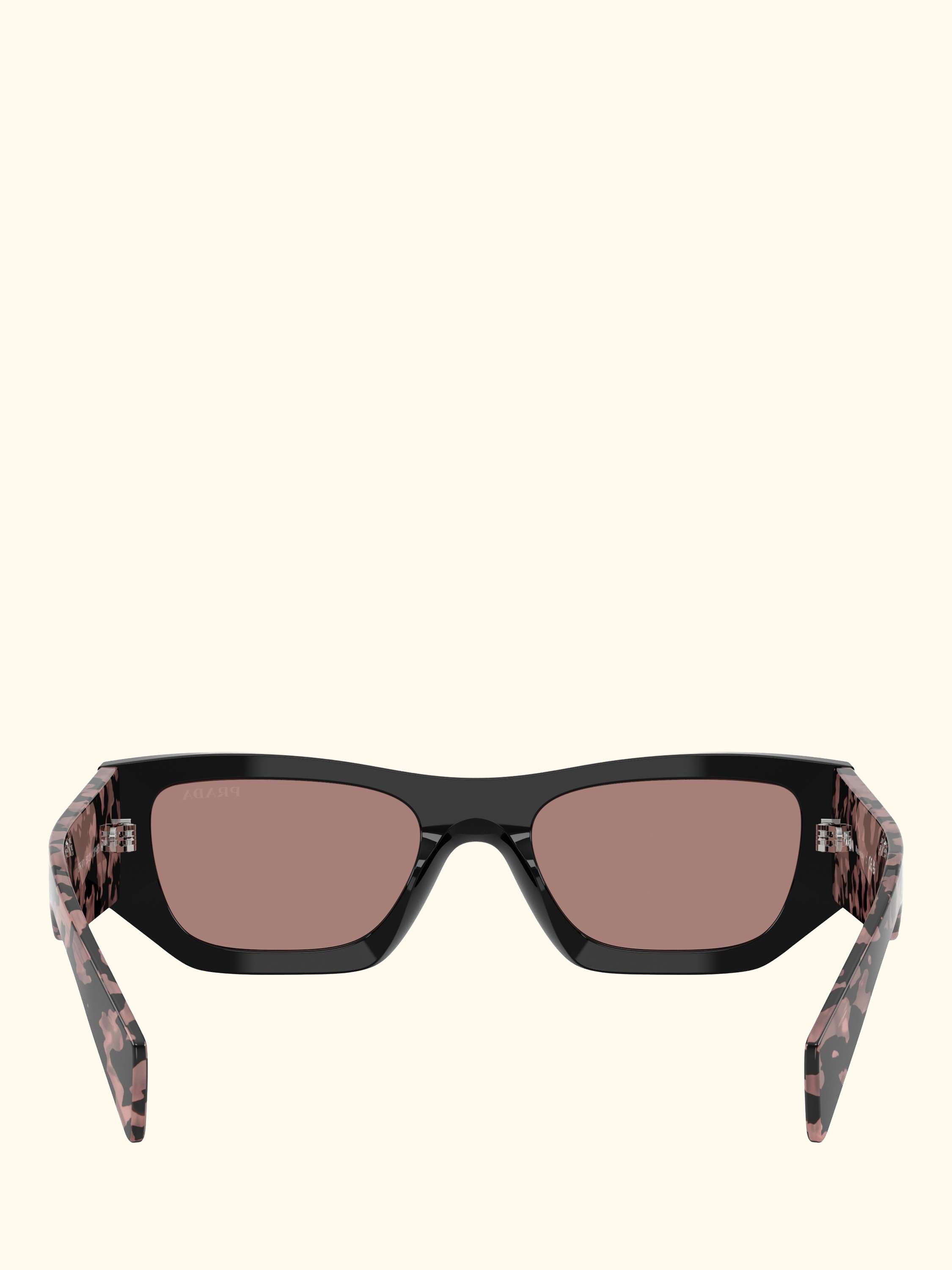 PR A01S Women's Rectangular Sunglasses, Black Multi/Pink