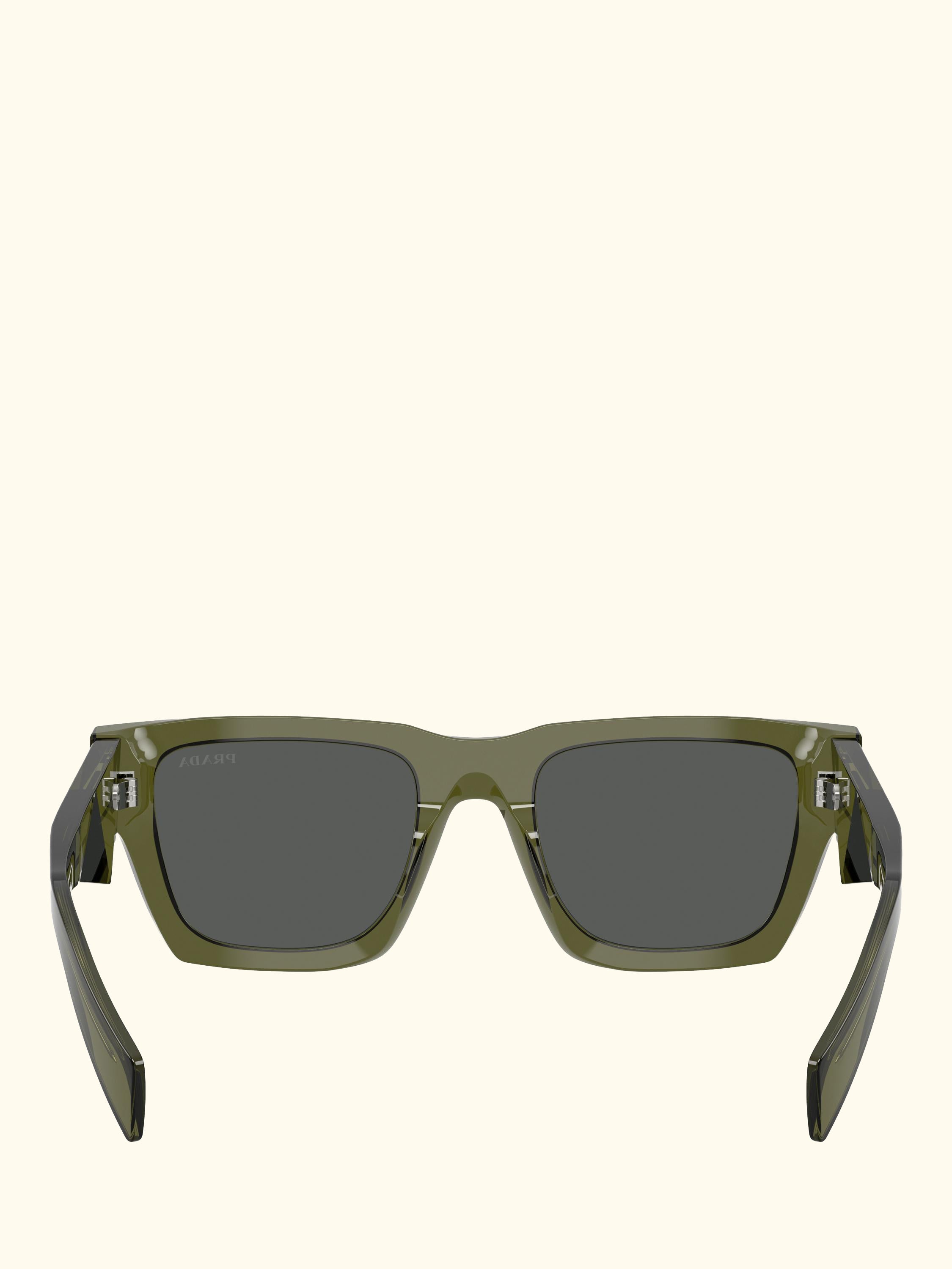 PR A06S Women's Square Sunglasses, Transparent Military/Grey