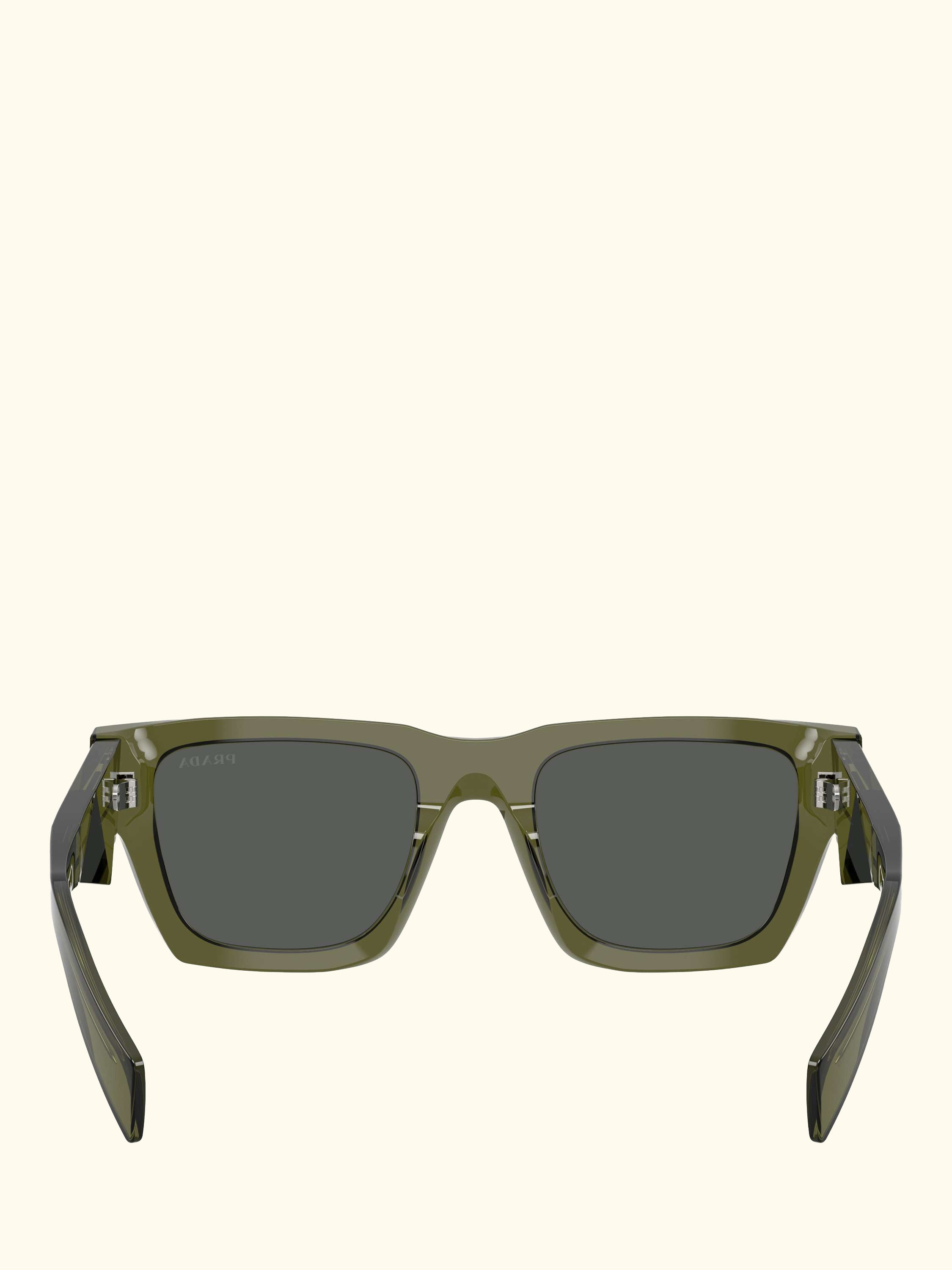 PR A06S Women's Square Sunglasses, Transparent Military/Grey