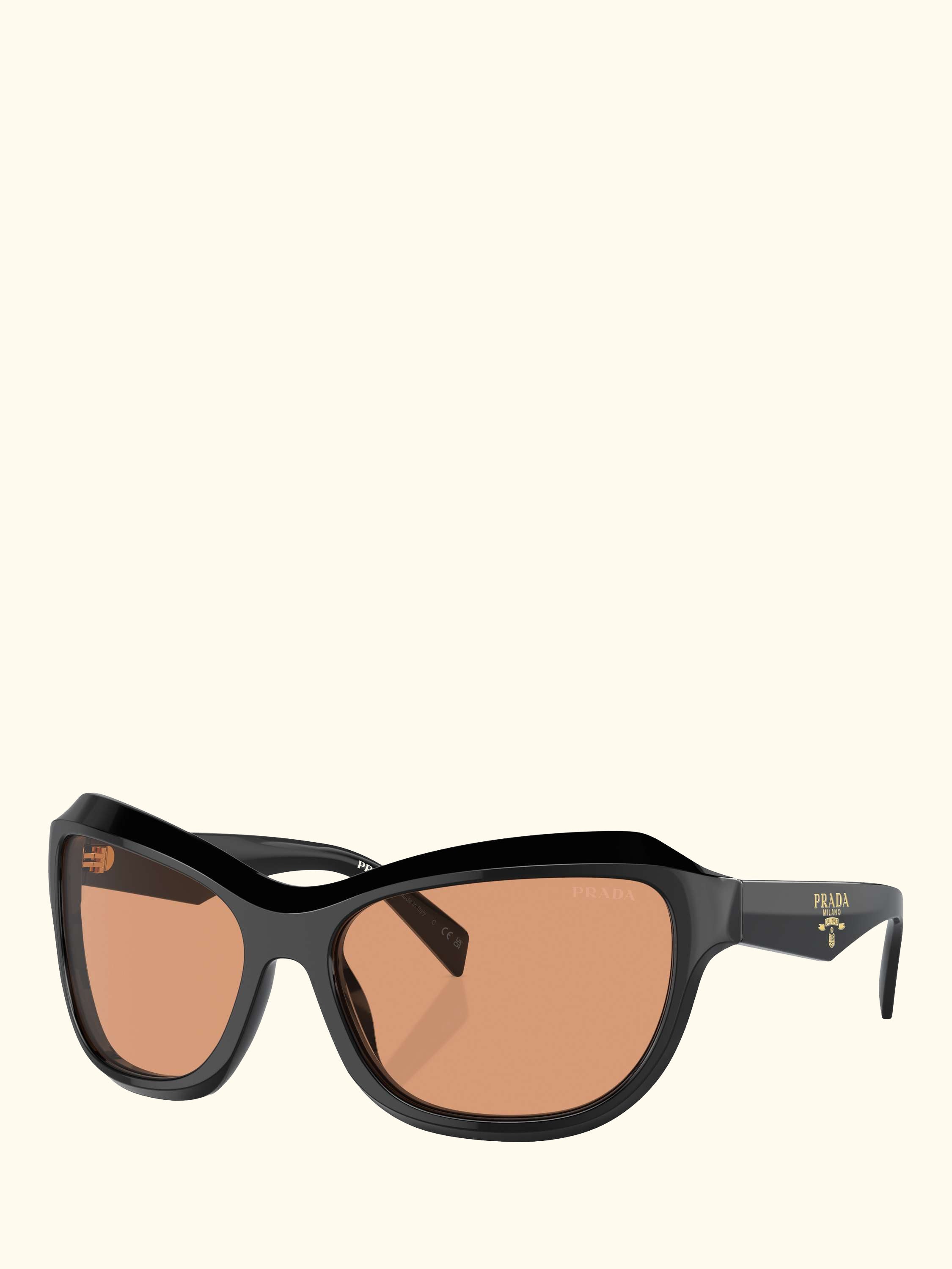 PR A27S Women's Wrap Sunglasses, Black/Orange