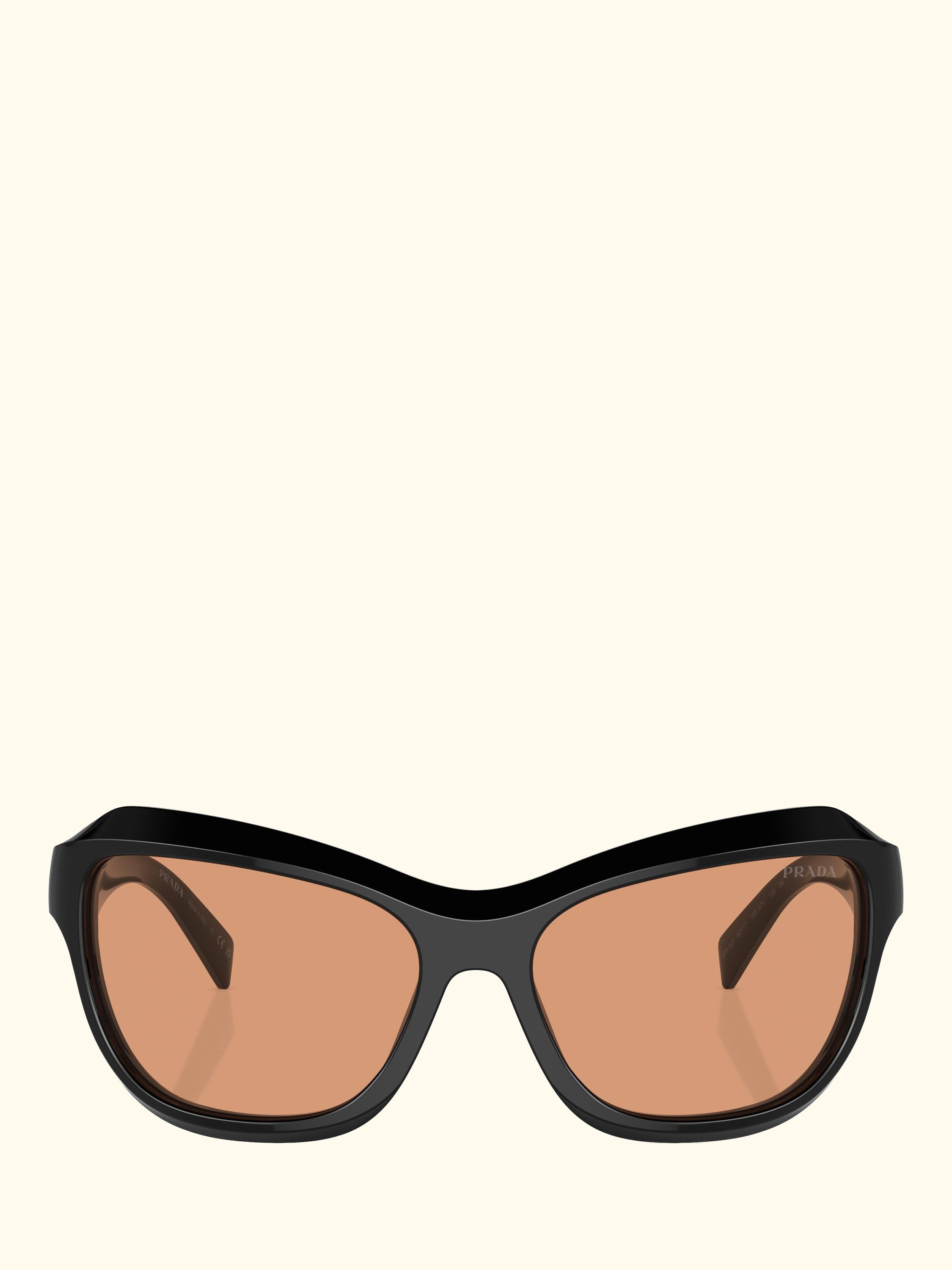 PR A27S Women's Wrap Sunglasses, Black/Orange