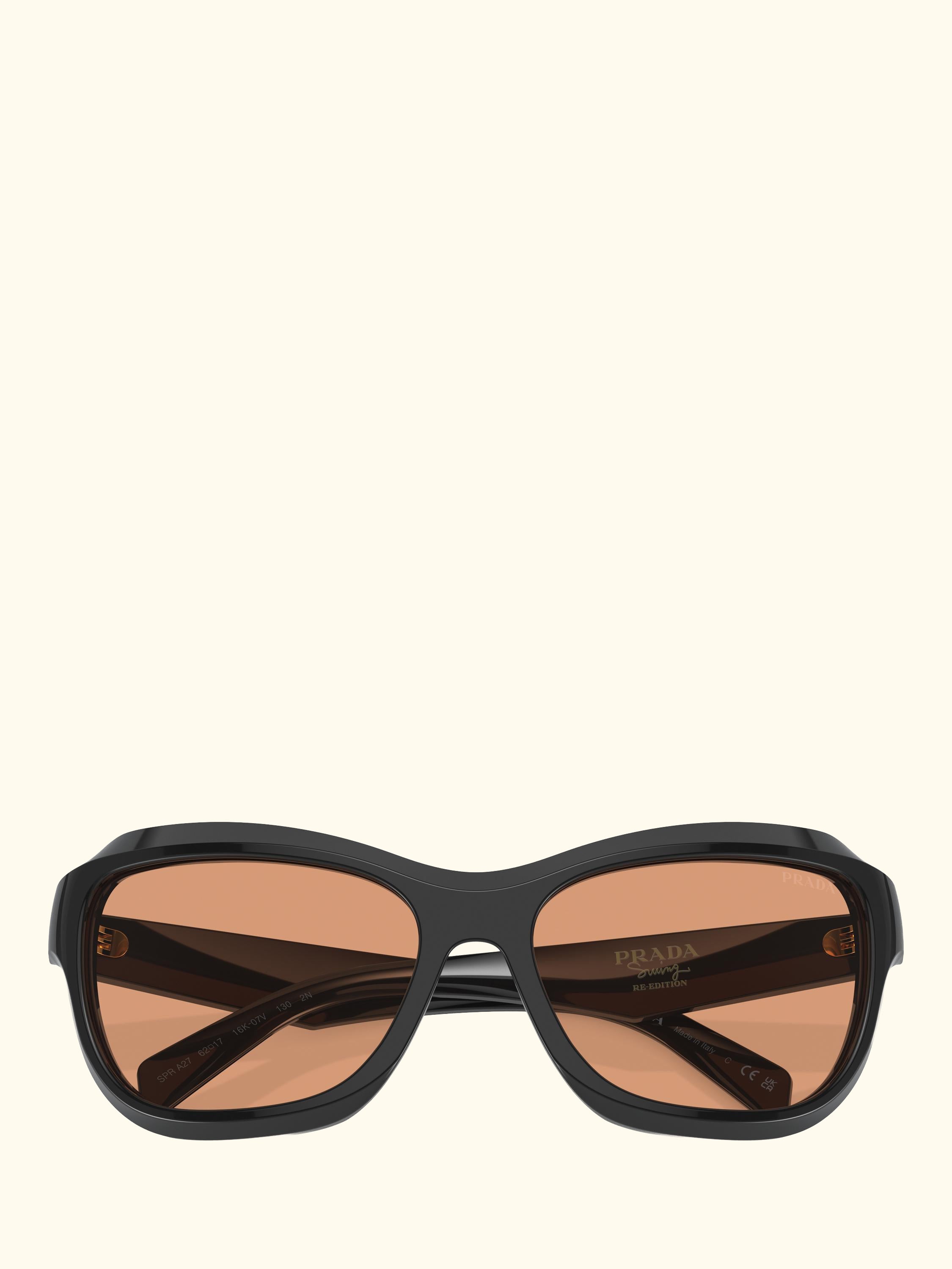 PR A27S Women's Wrap Sunglasses, Black/Orange