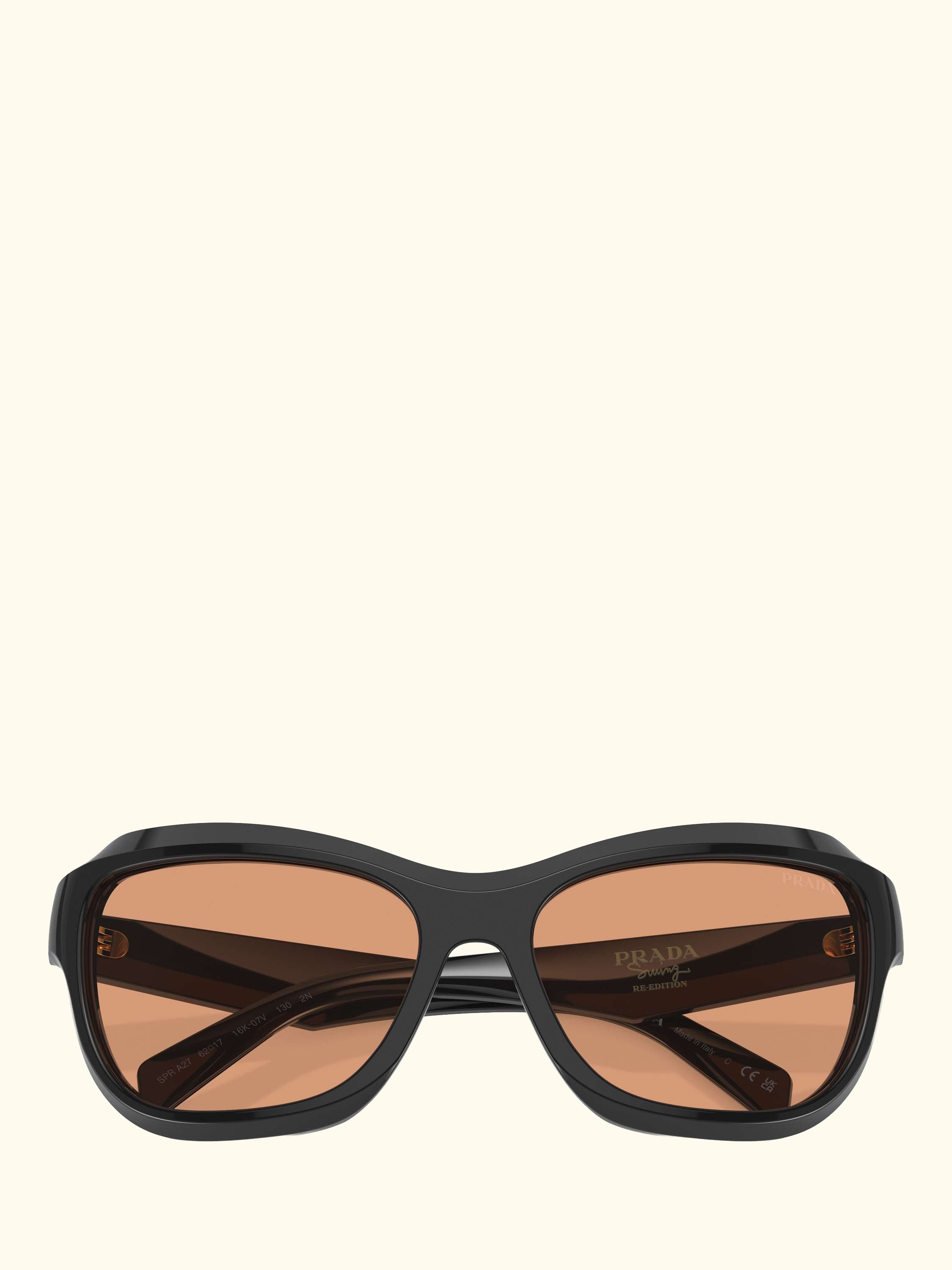 PR A27S Women's Wrap Sunglasses, Black/Orange
