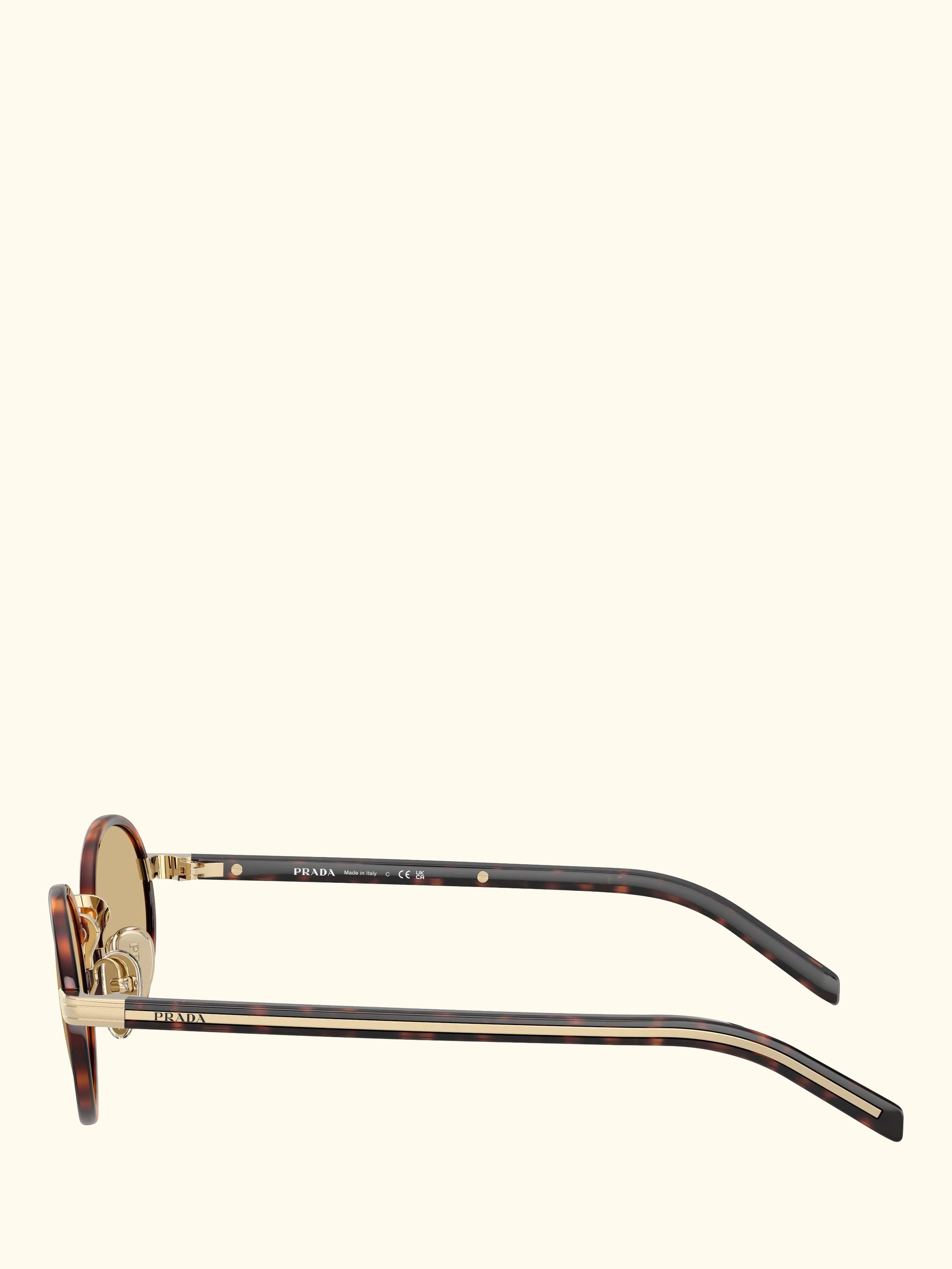 PR B56S Women's Oval Sunglasses, Root Tortoise/Yellow
