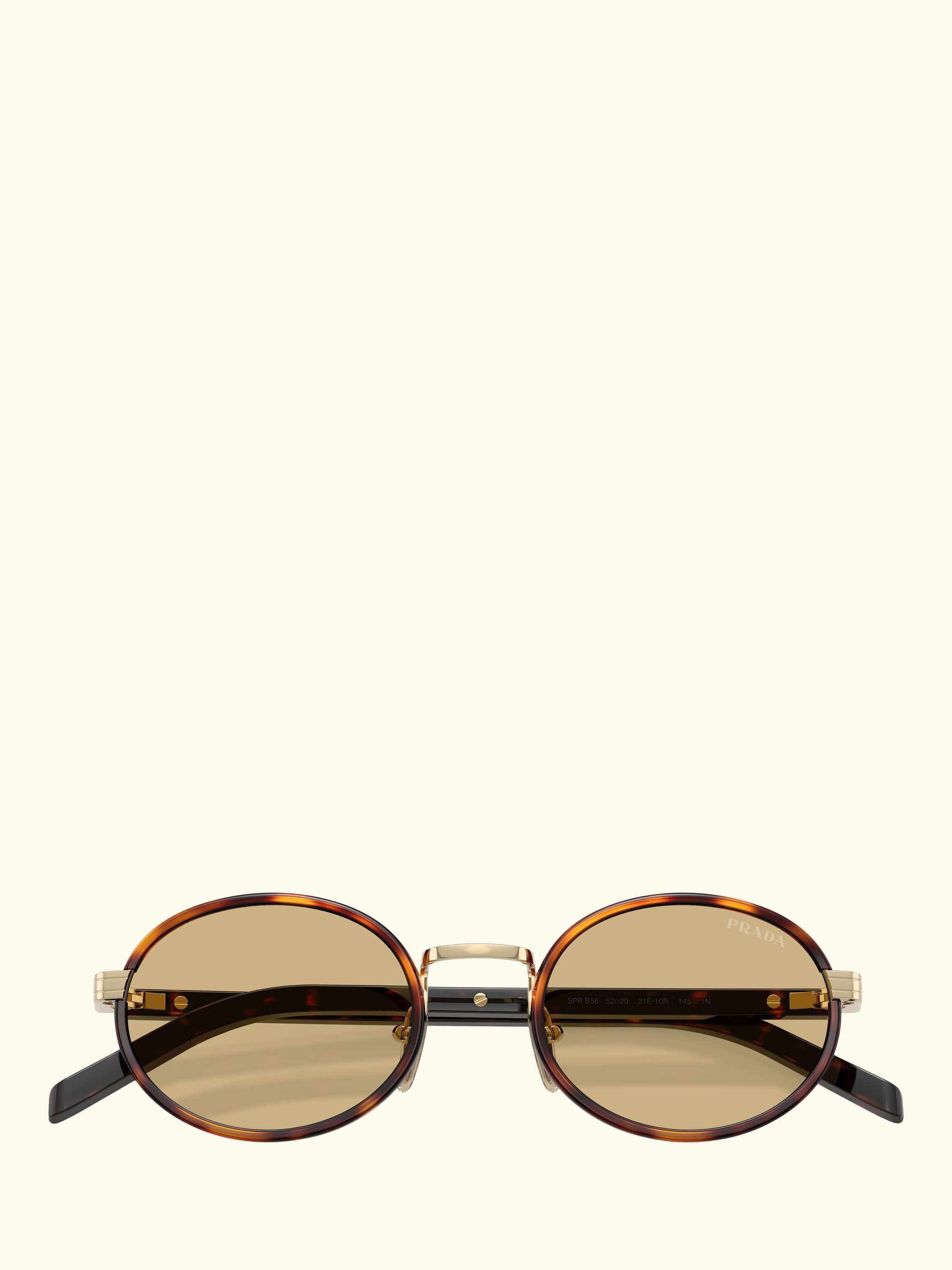 PR B56S Women's Oval Sunglasses, Root Tortoise/Yellow