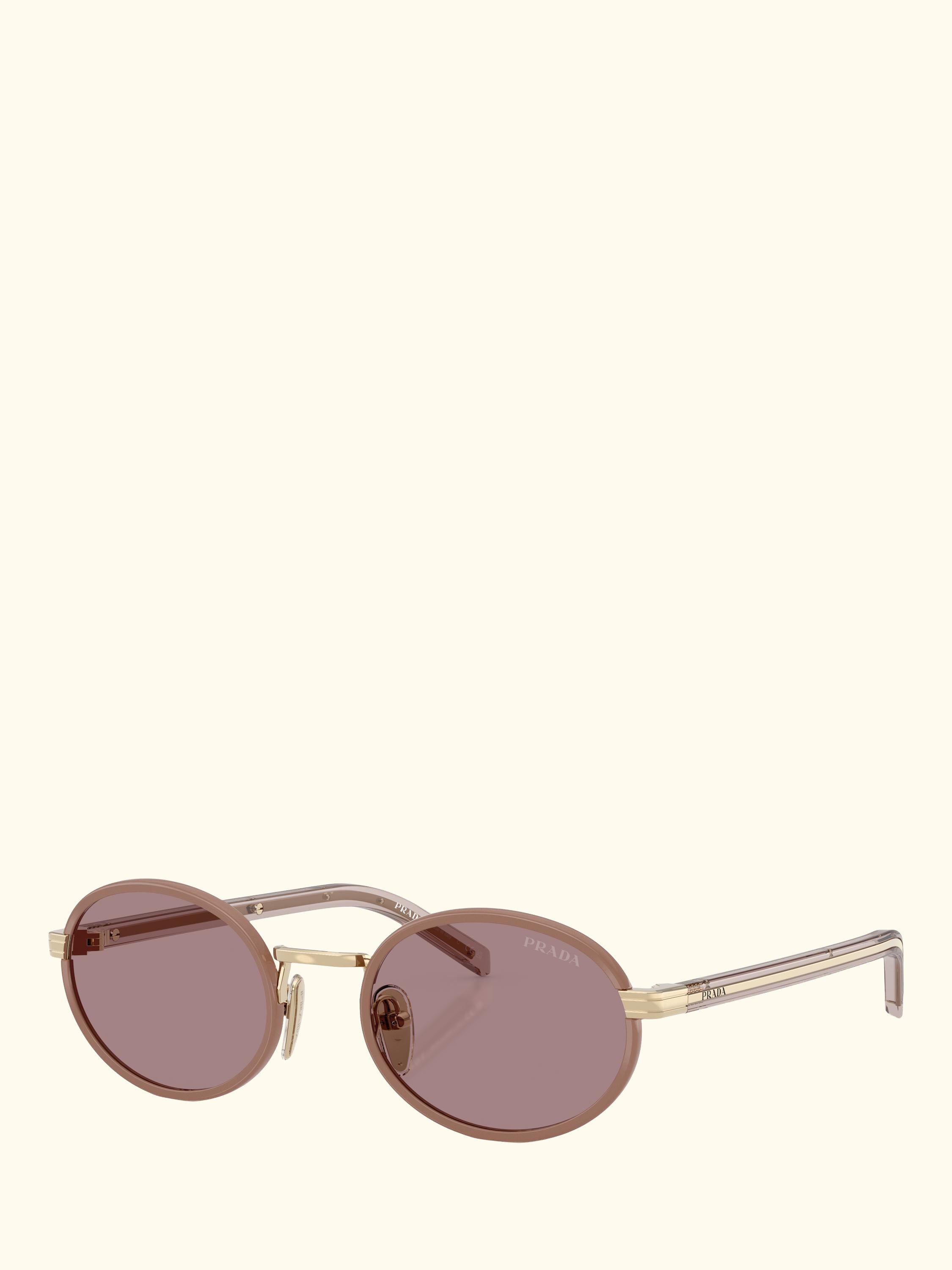 PR B56S Women's Oval Sunglasses, Gold/Pink
