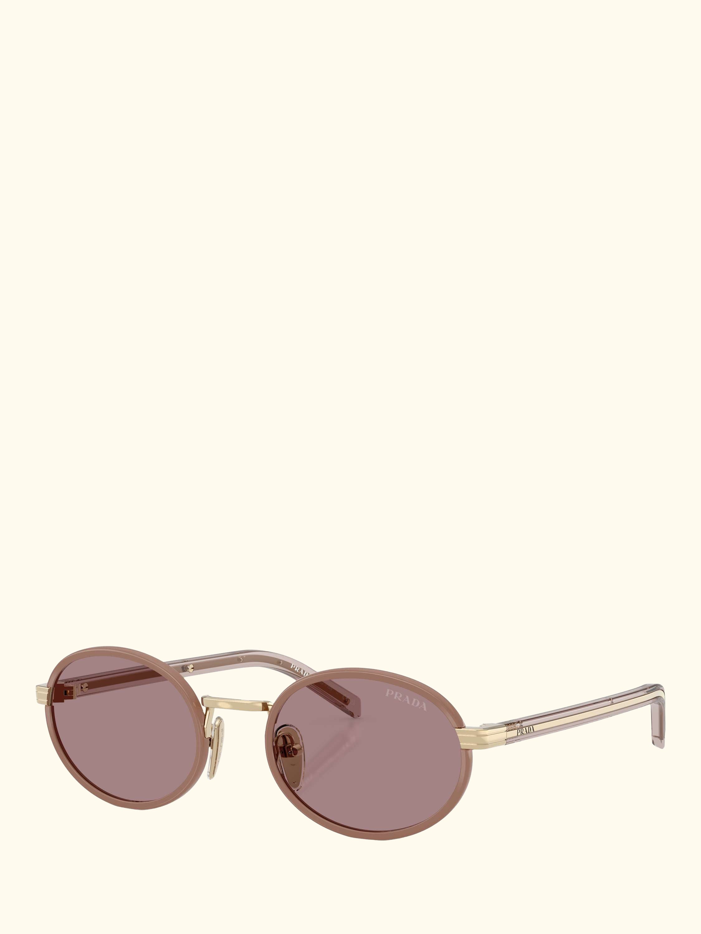 PR B56S Women's Oval Sunglasses, Gold/Pink