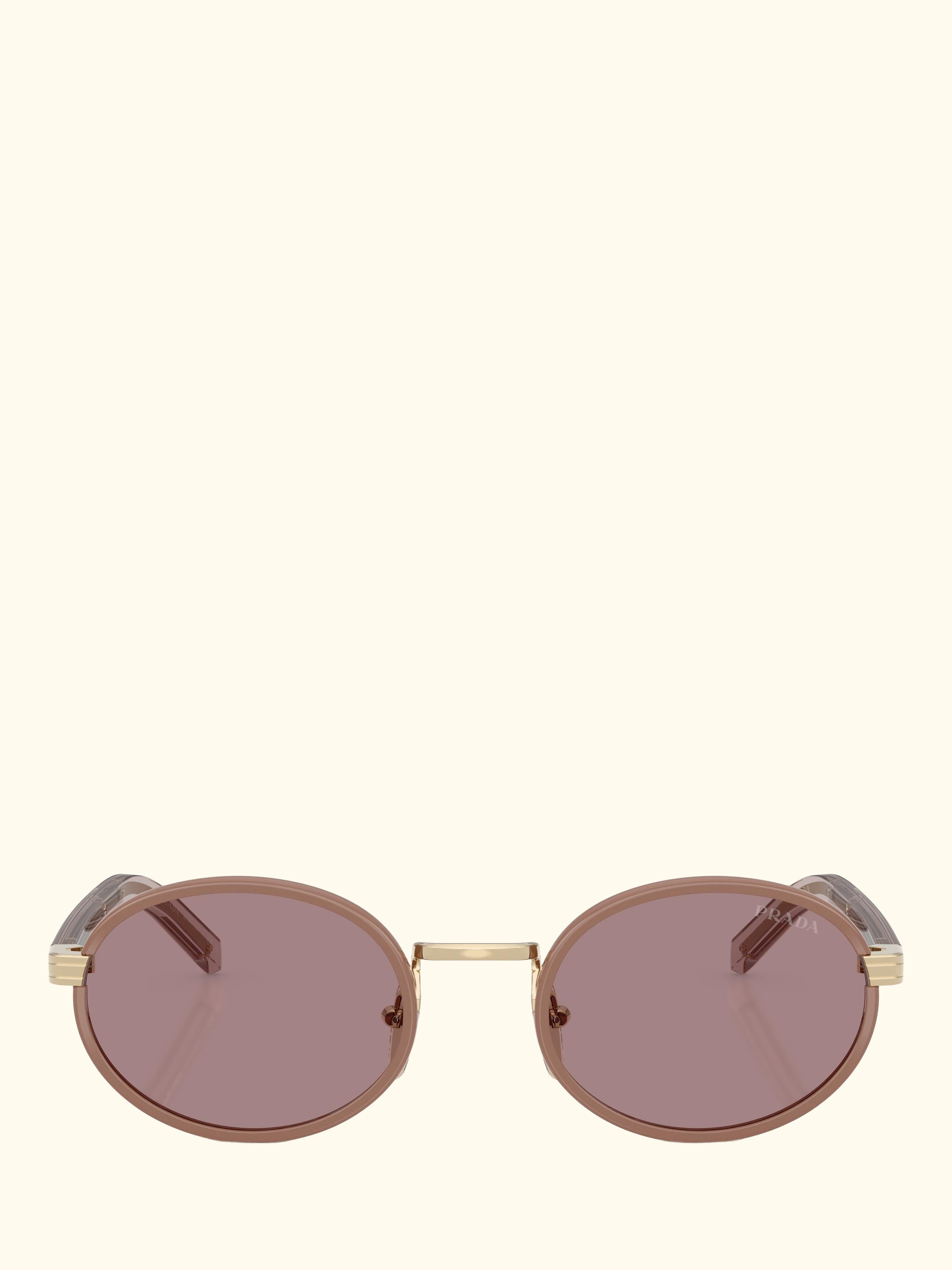 PR B56S Women's Oval Sunglasses, Gold/Pink