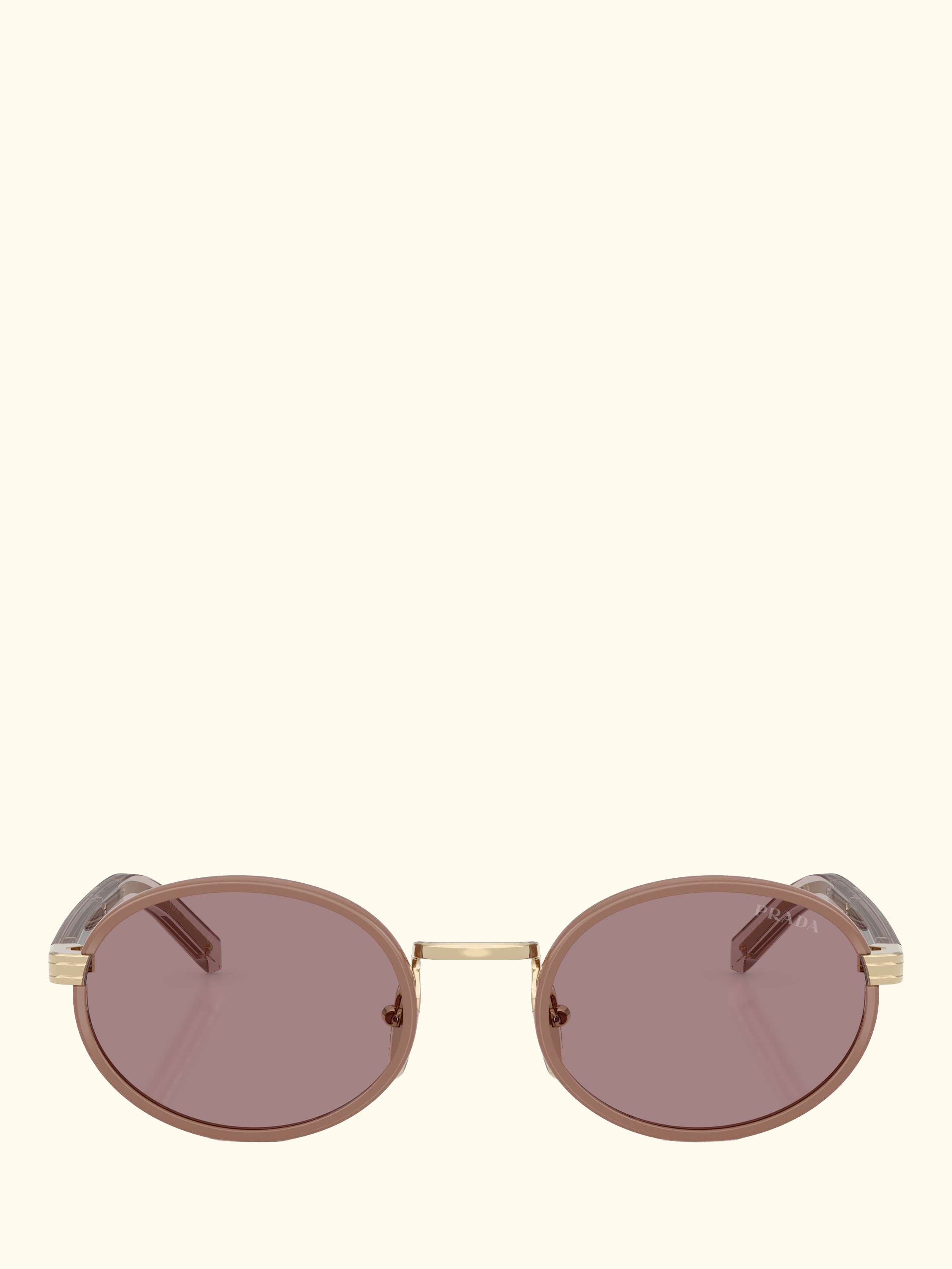 PR B56S Women's Oval Sunglasses, Gold/Pink