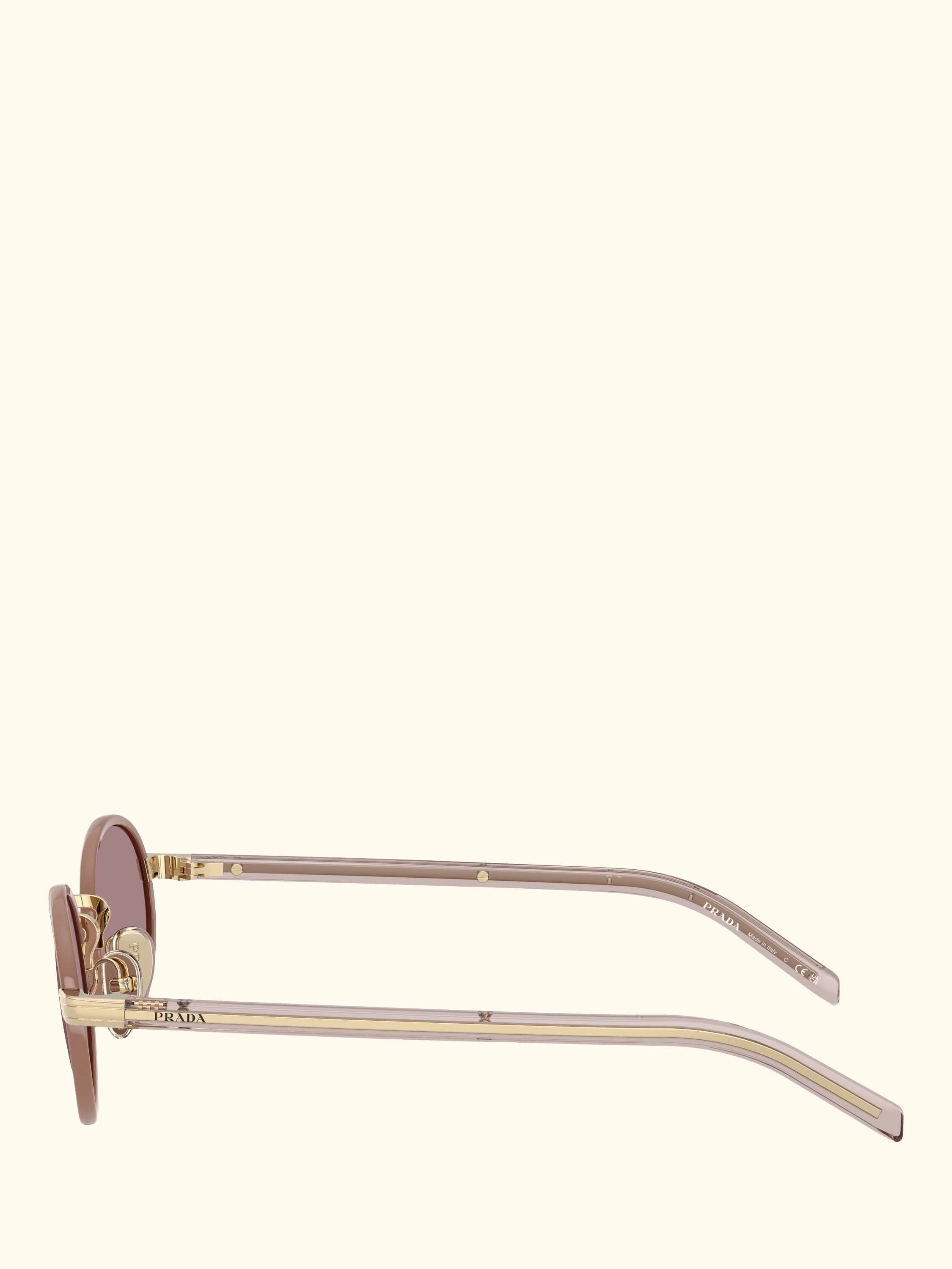 PR B56S Women's Oval Sunglasses, Gold/Pink