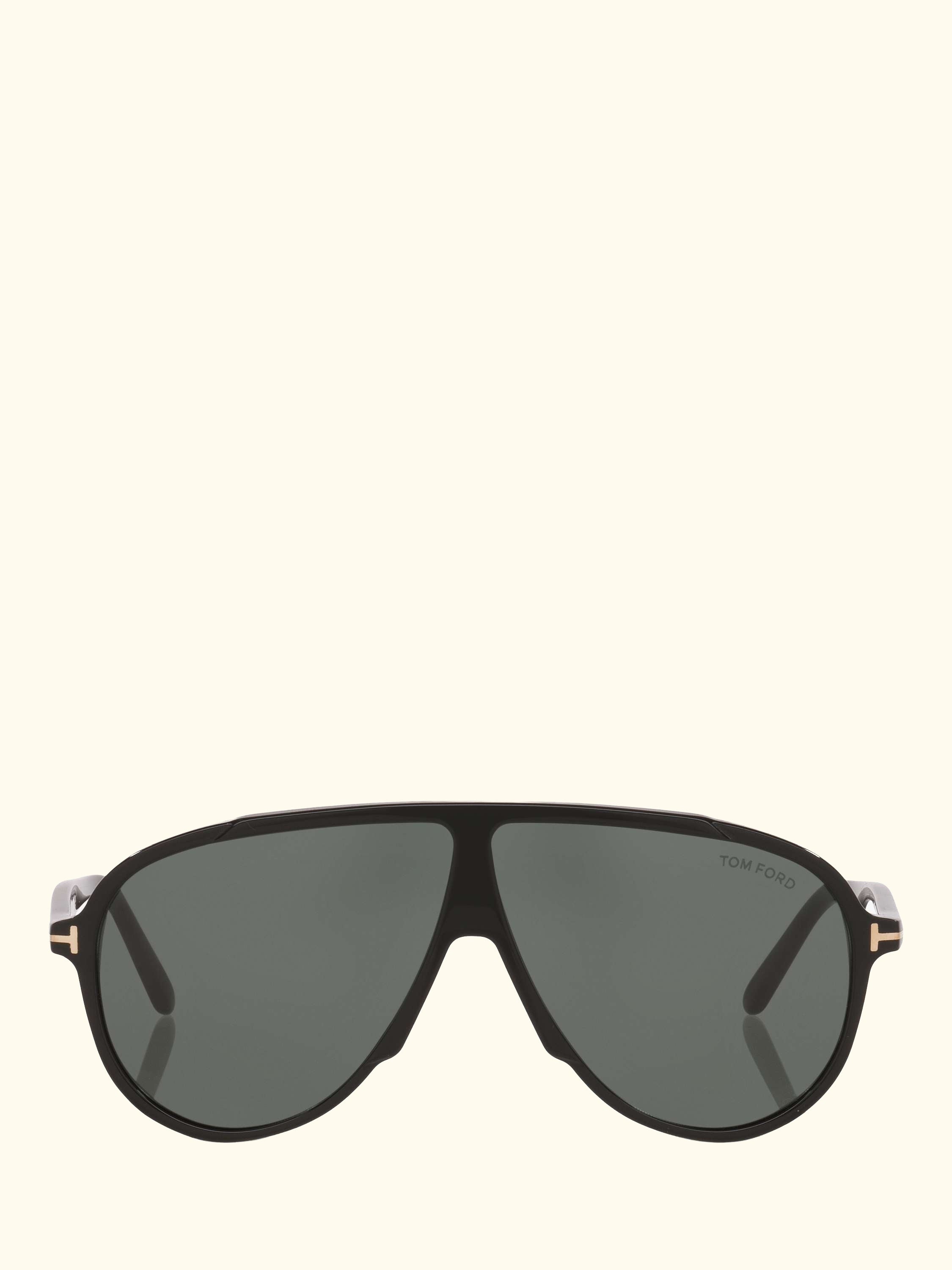 TR001986 Men's Oval Sunglasses, Black/Green
