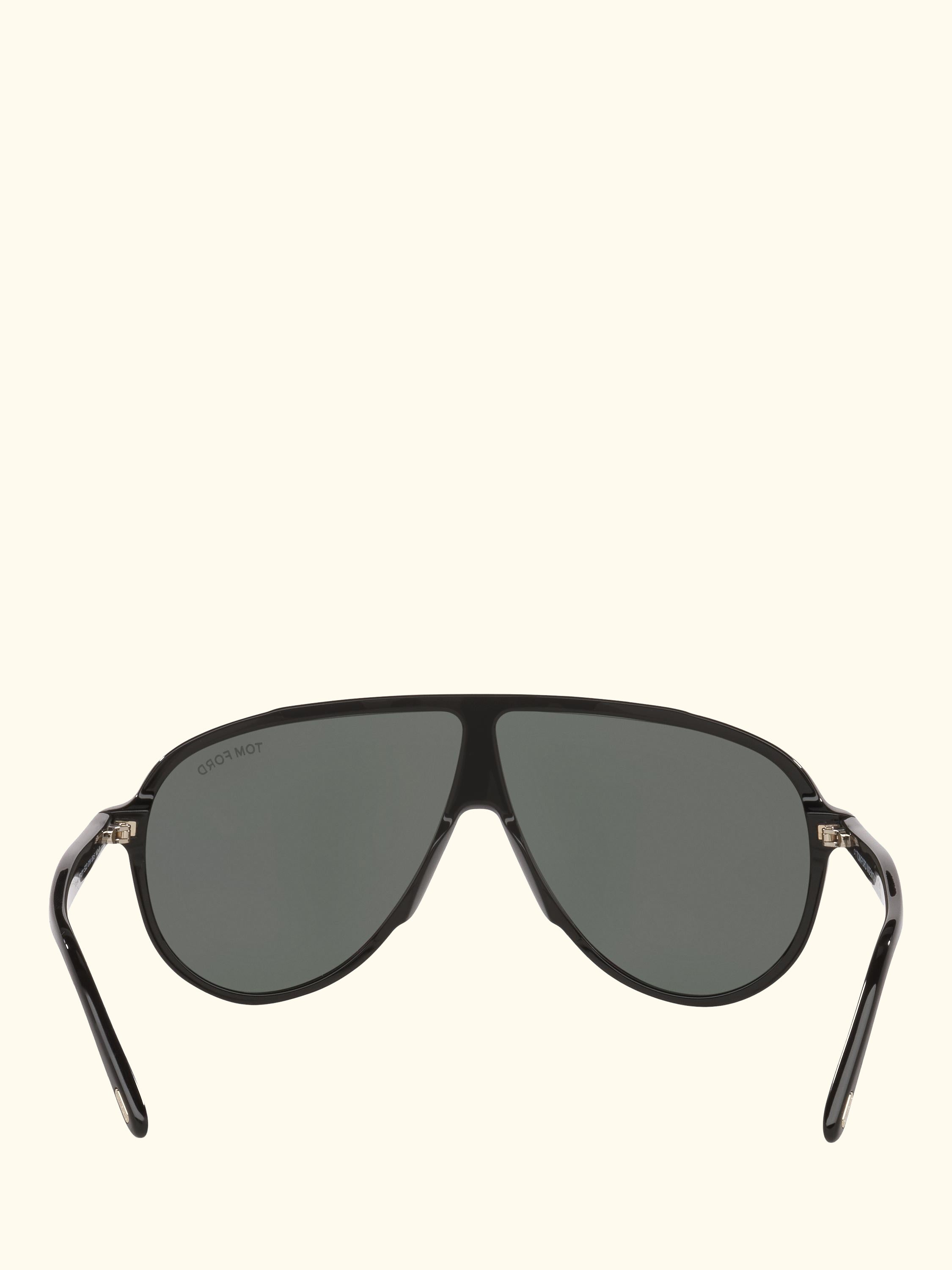 TR001986 Men's Oval Sunglasses, Black/Green