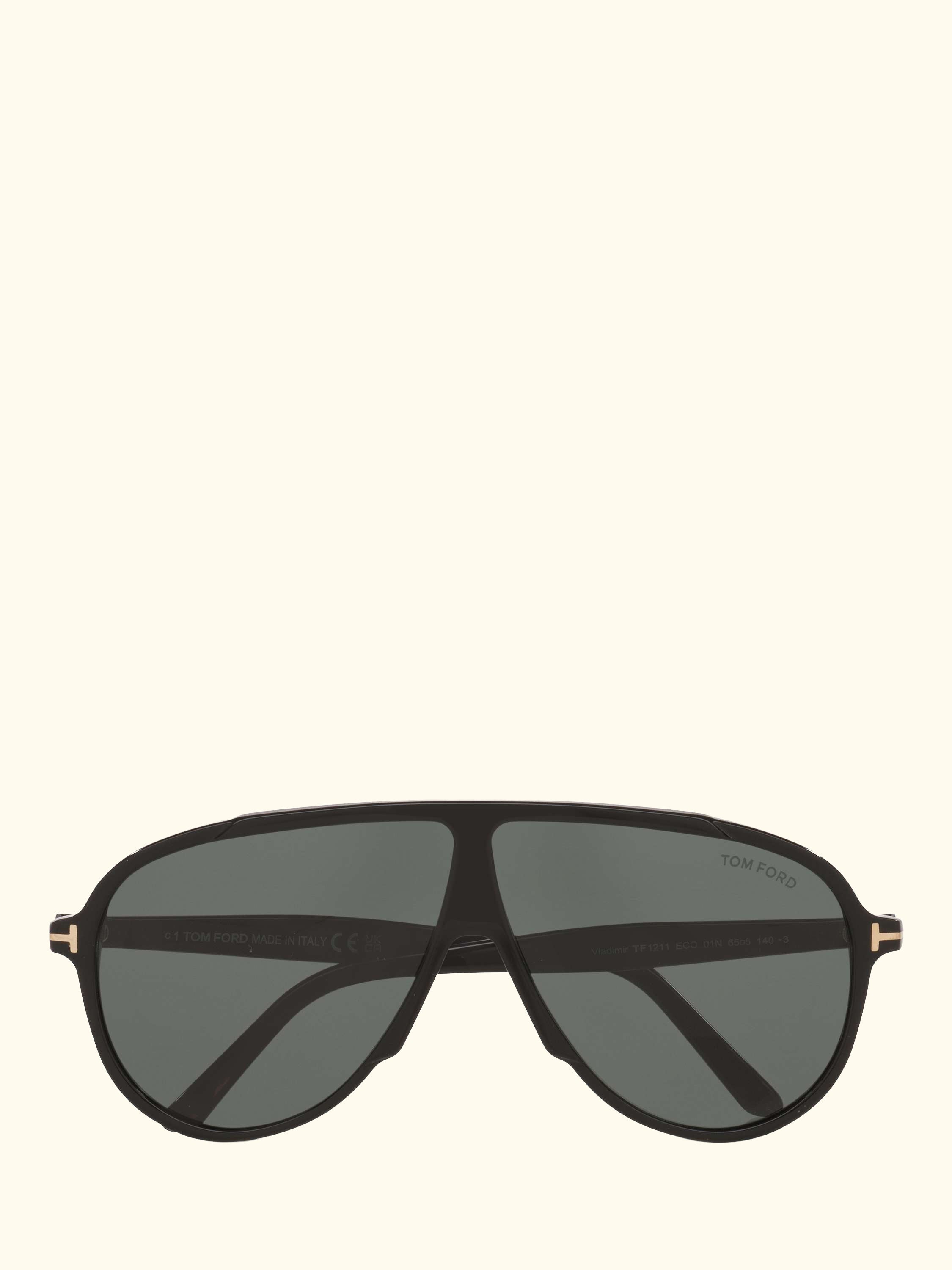 TR001986 Men's Oval Sunglasses, Black/Green