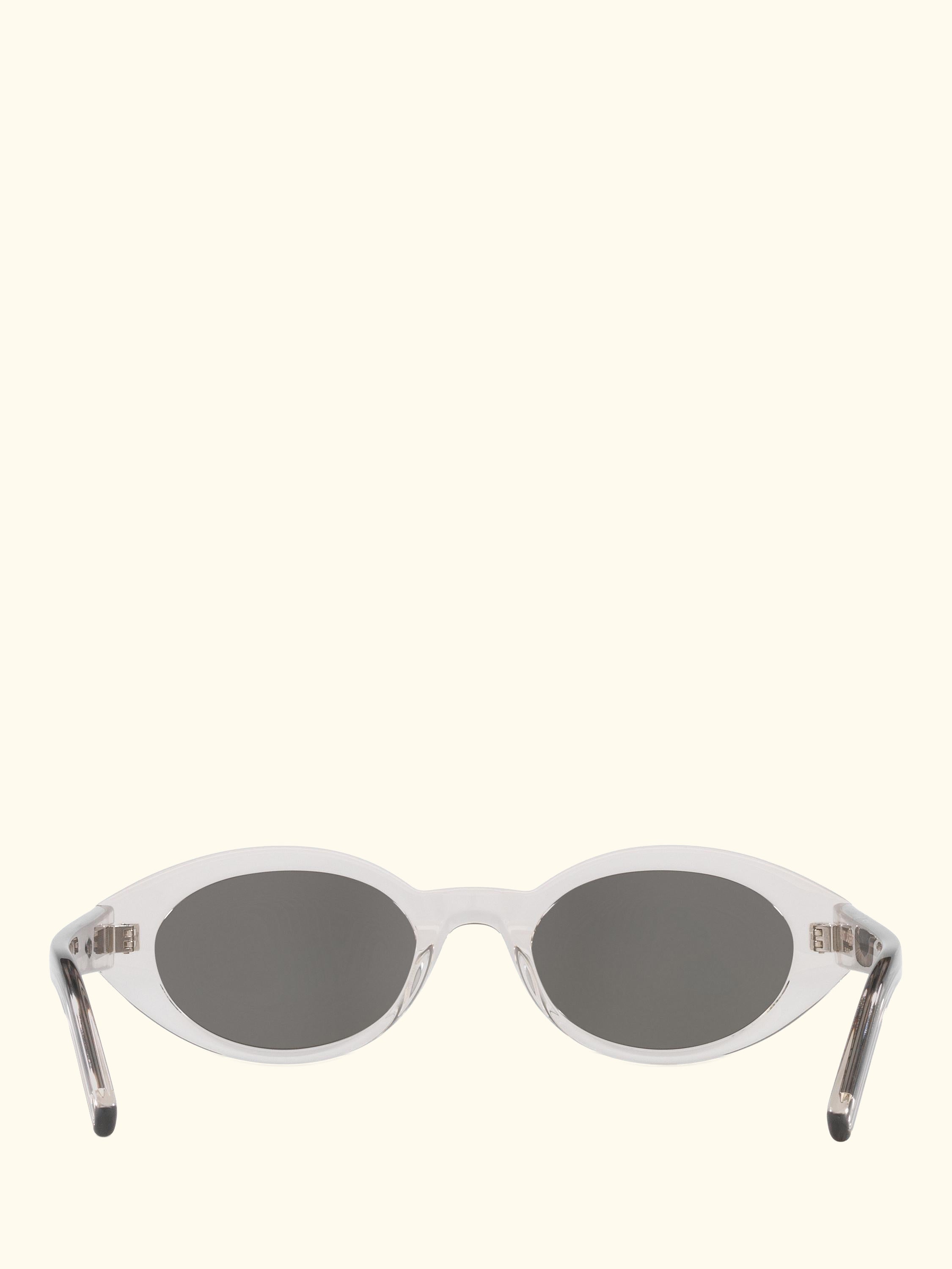 YS000433 Women's Oval Sunglasses, Clear/Grey