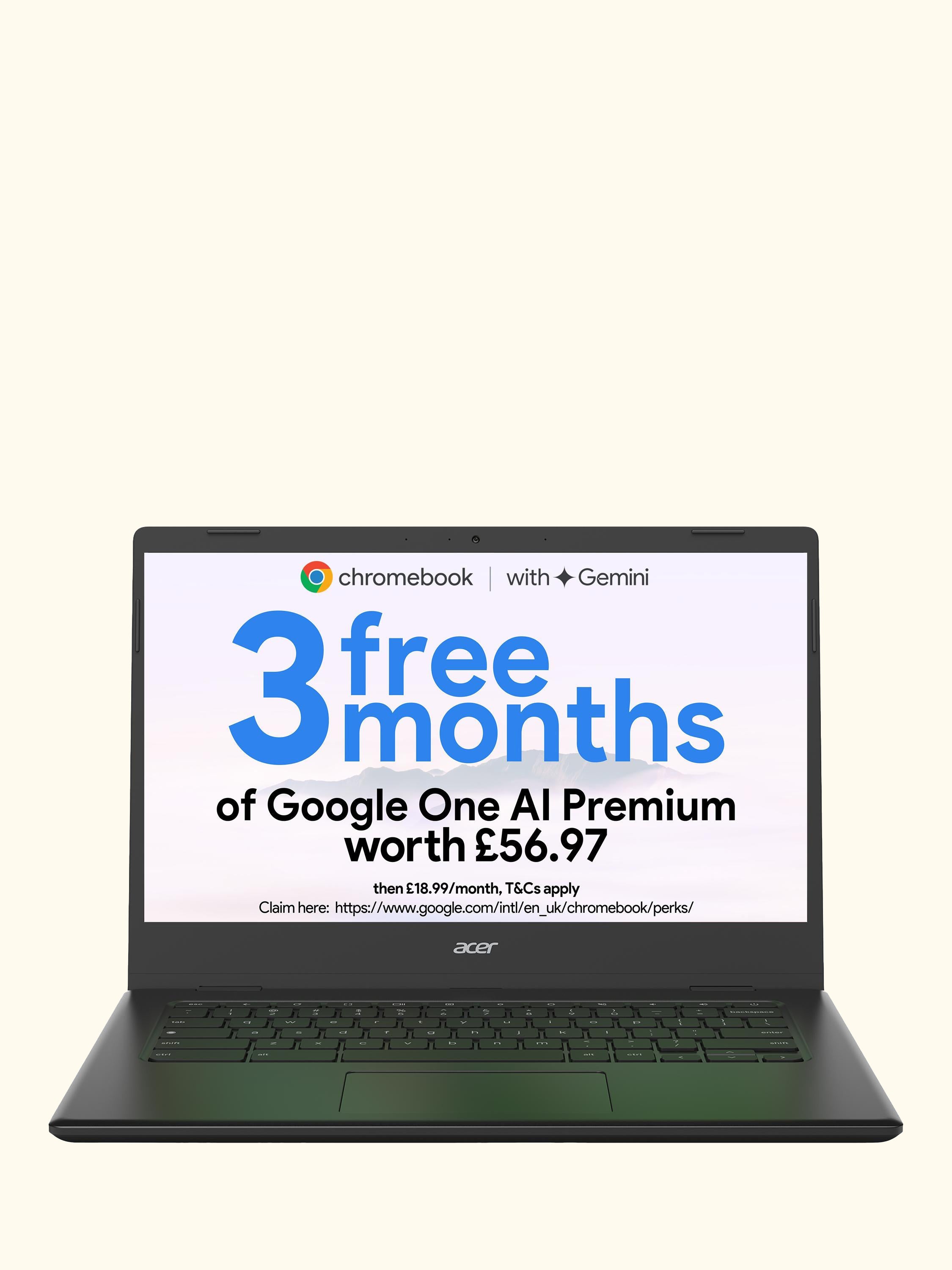 Chromebook 314 Laptop, Intel Celeron Processor, 4GB RAM, 64GB eMMC, 14" Full HD, Black