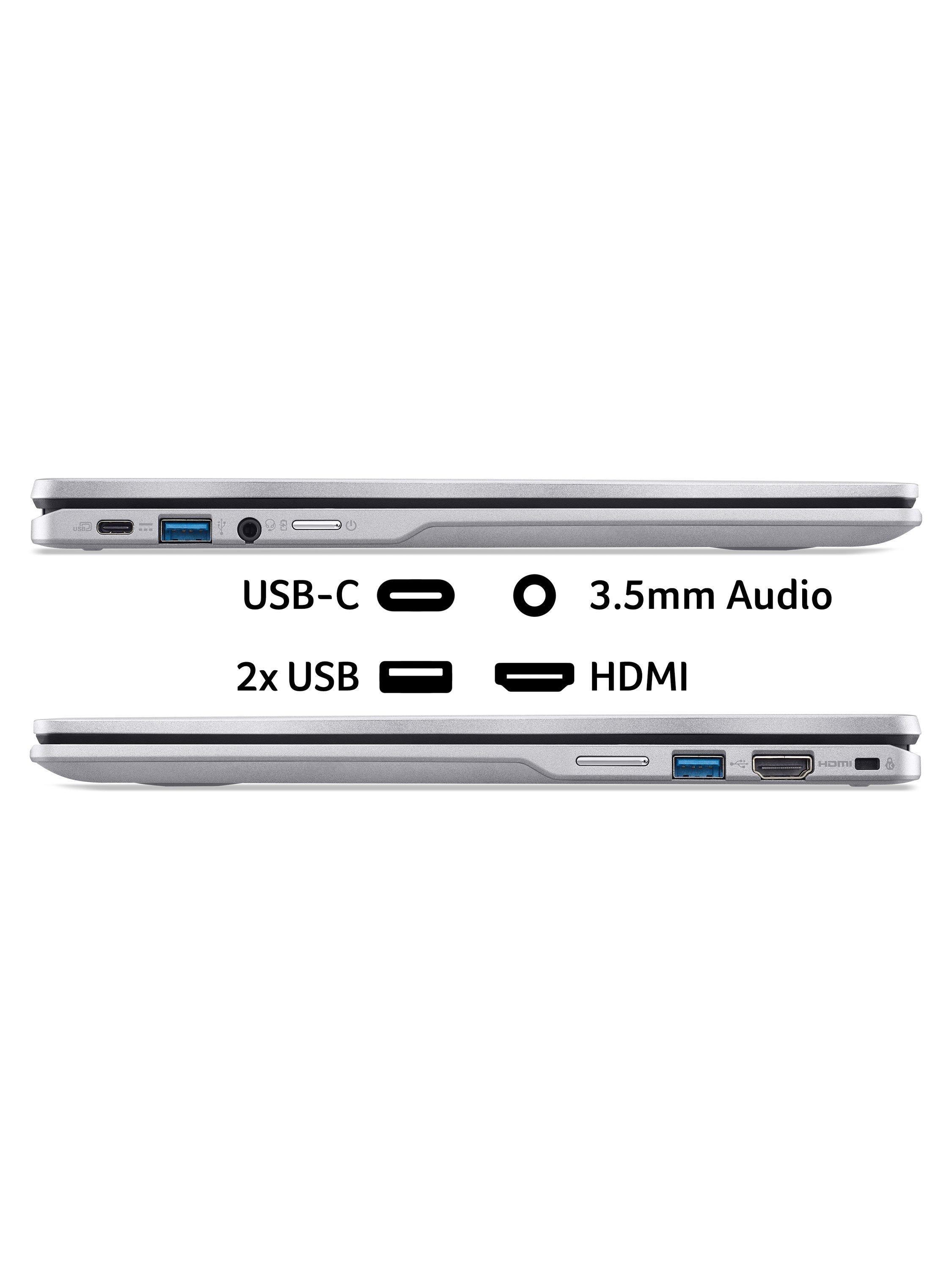 Spin 314 Chromebook, Intel N100 Processor, 4GB RAM, 128GB eMMC, 14” WUXGA Touchscreen, Silver
