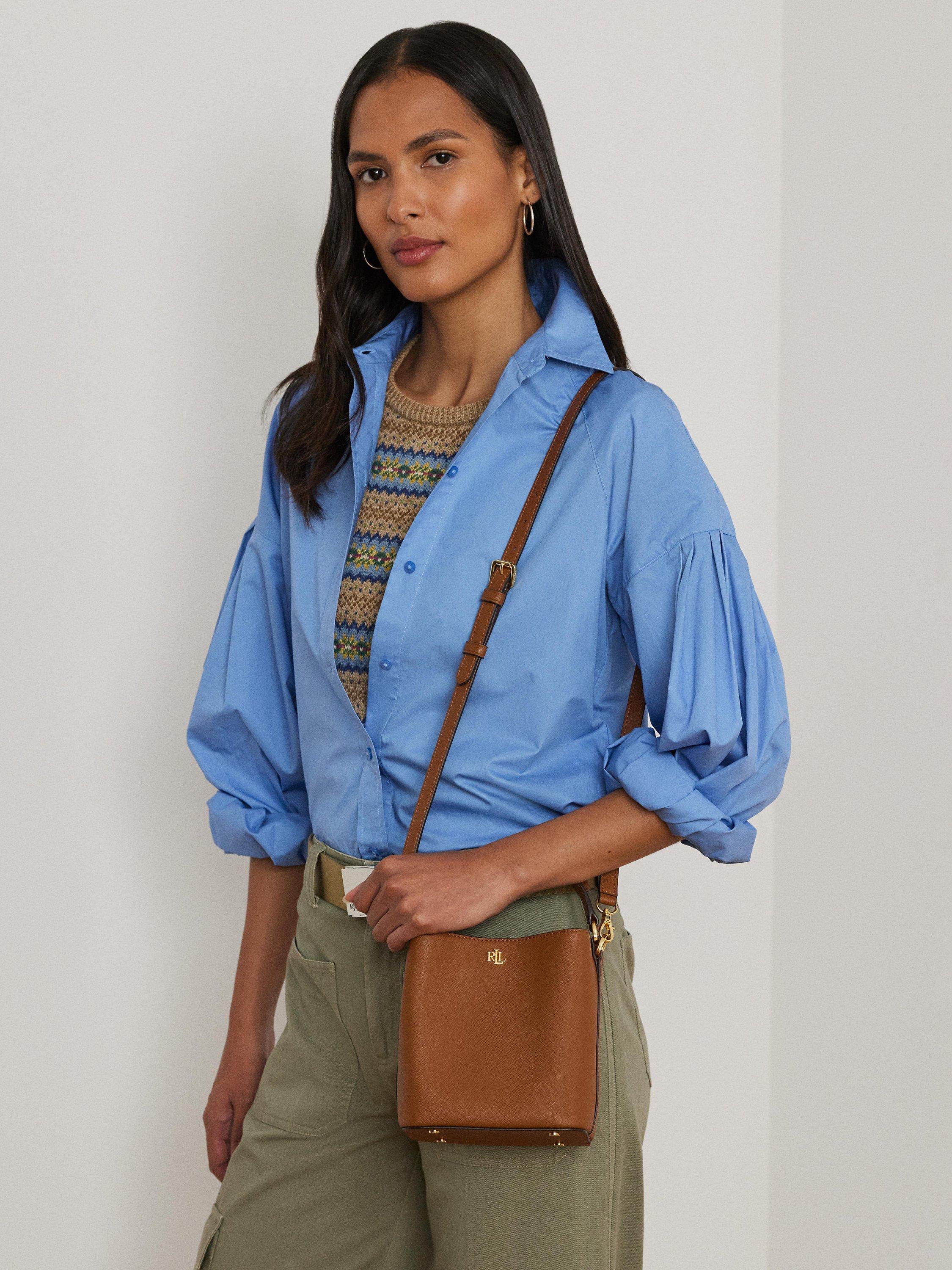 Lauren Ralph Lauren Reese Small Leather Bucket Bag, Tan