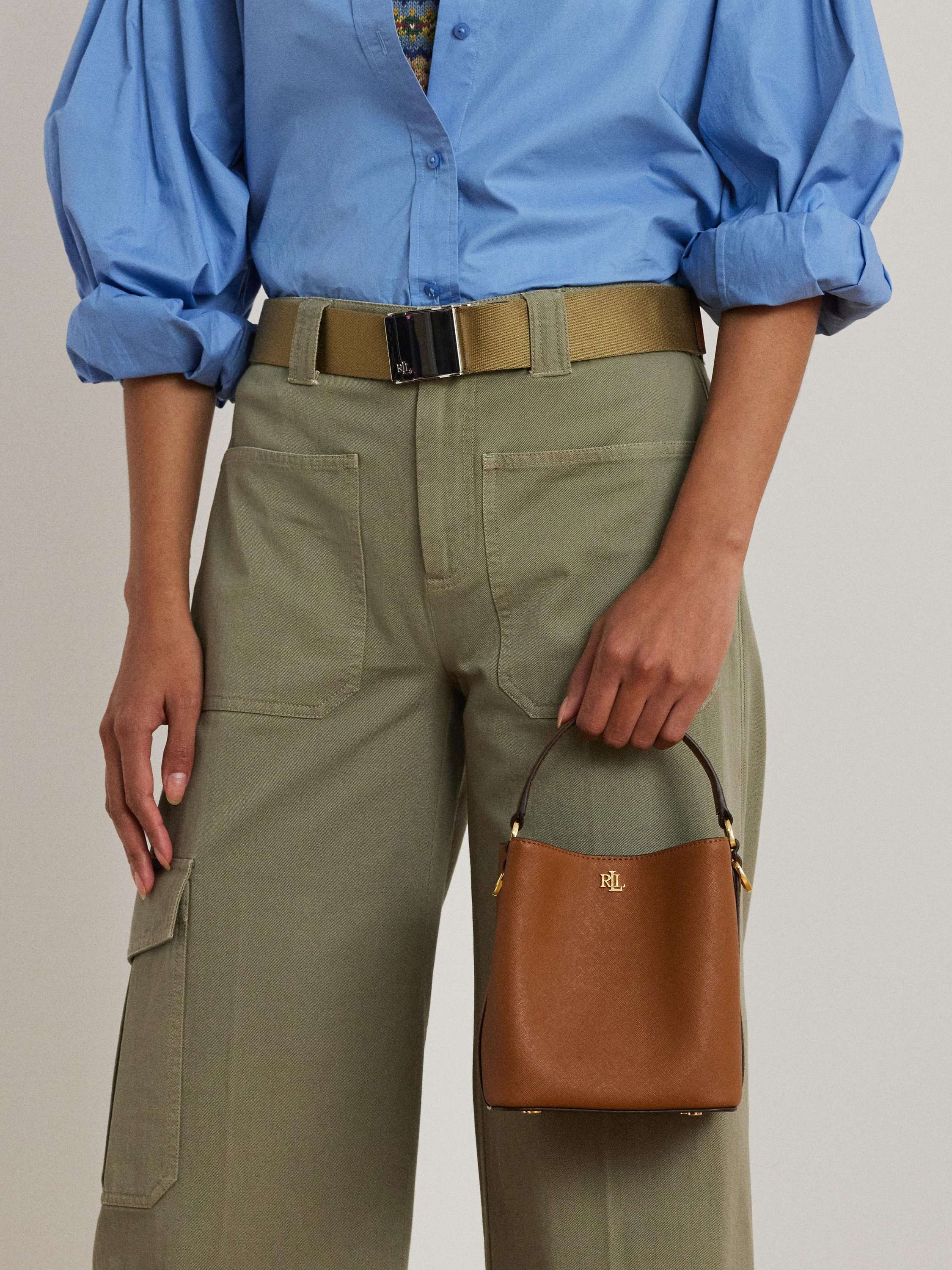 Lauren Ralph Lauren Reese Small Leather Bucket Bag, Tan