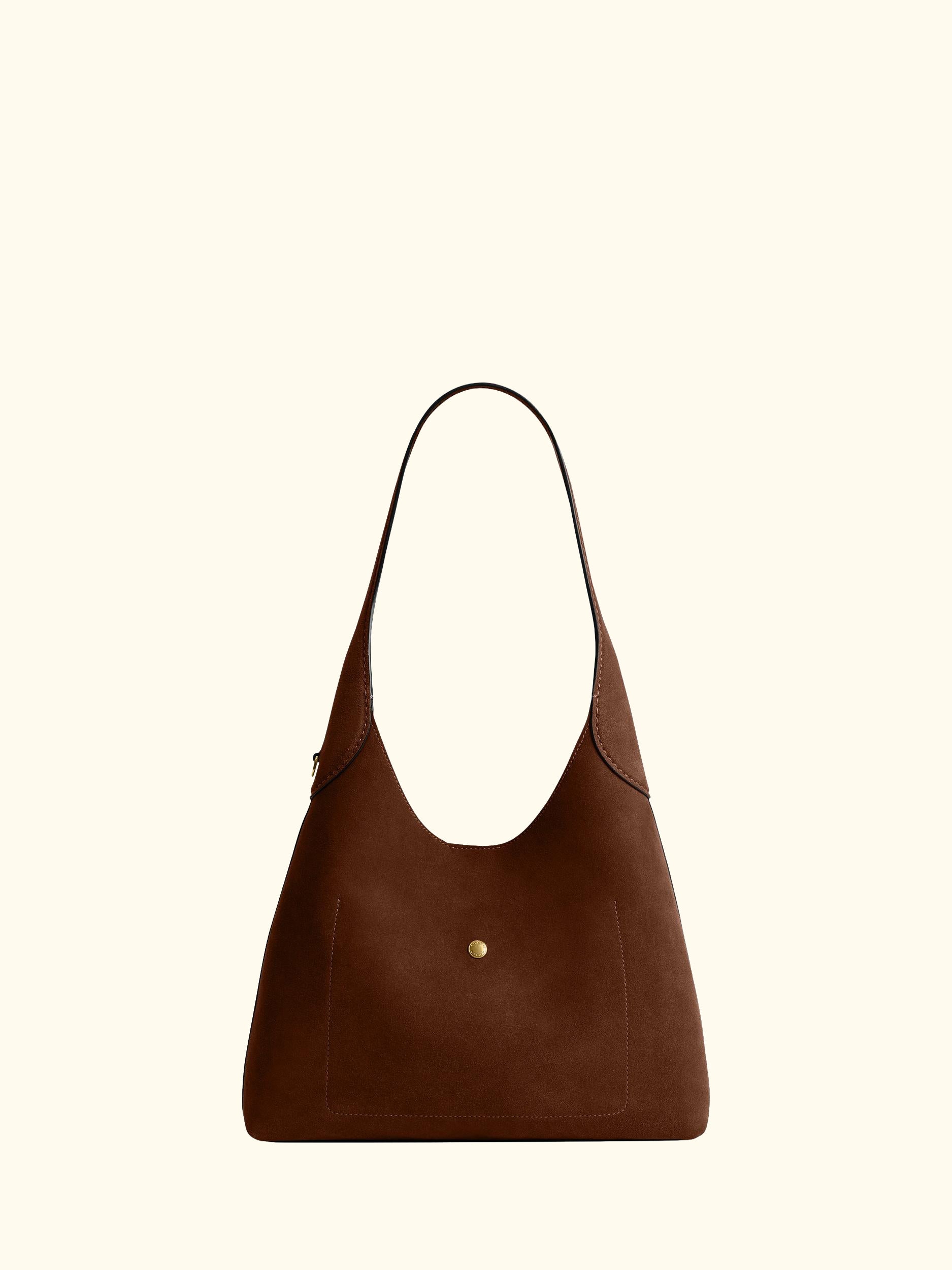Brooklyn Suede Hobo 28 Bag, Brown