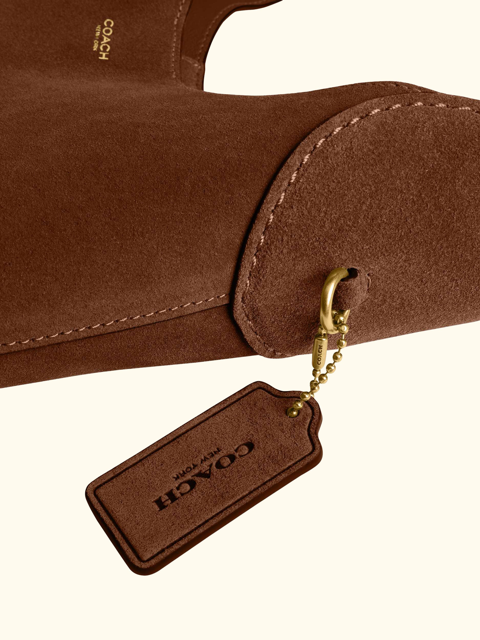 Brooklyn Suede Hobo 28 Bag, Brown
