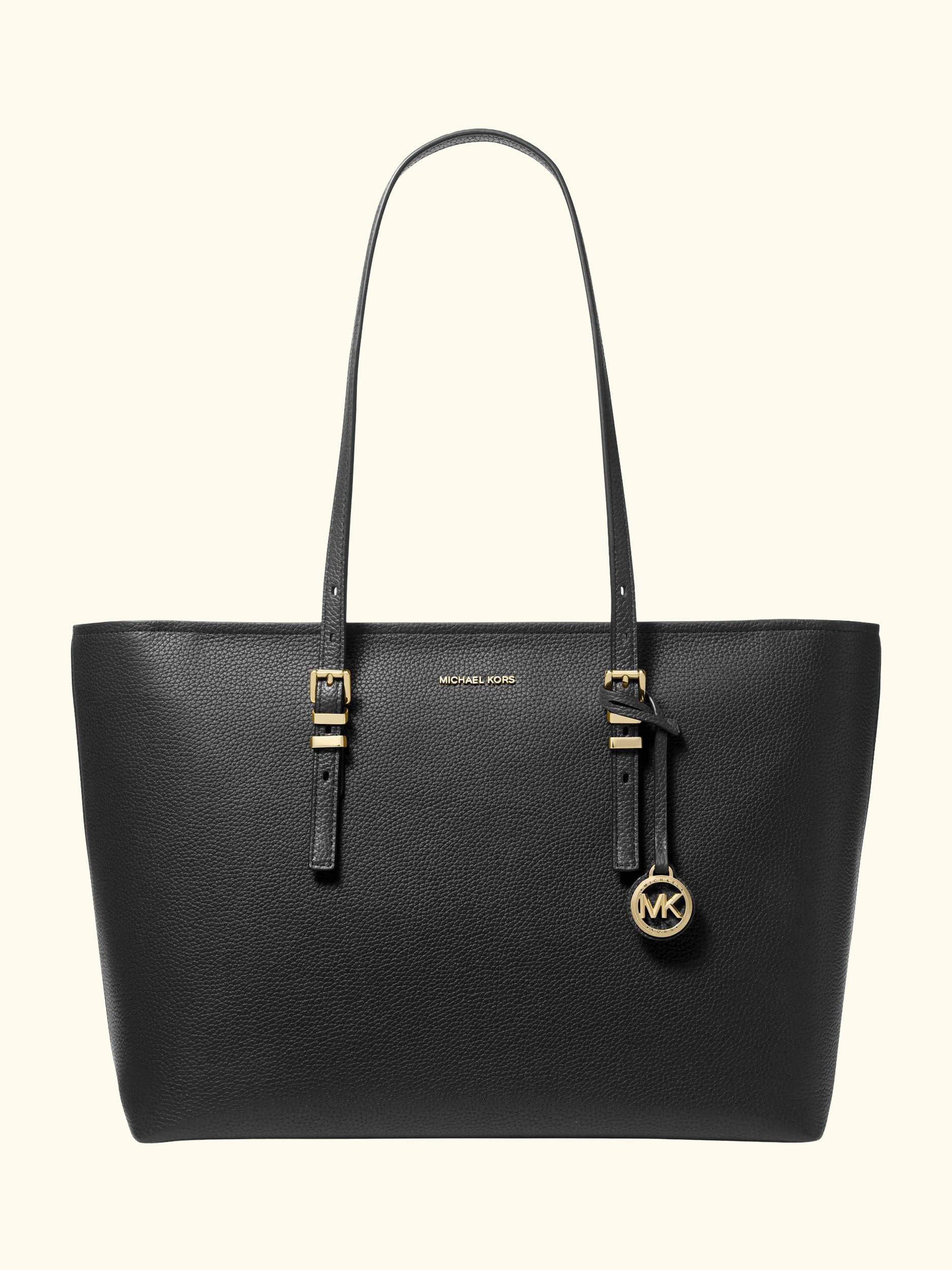 Quinn Large Leather Tote Bag, Black