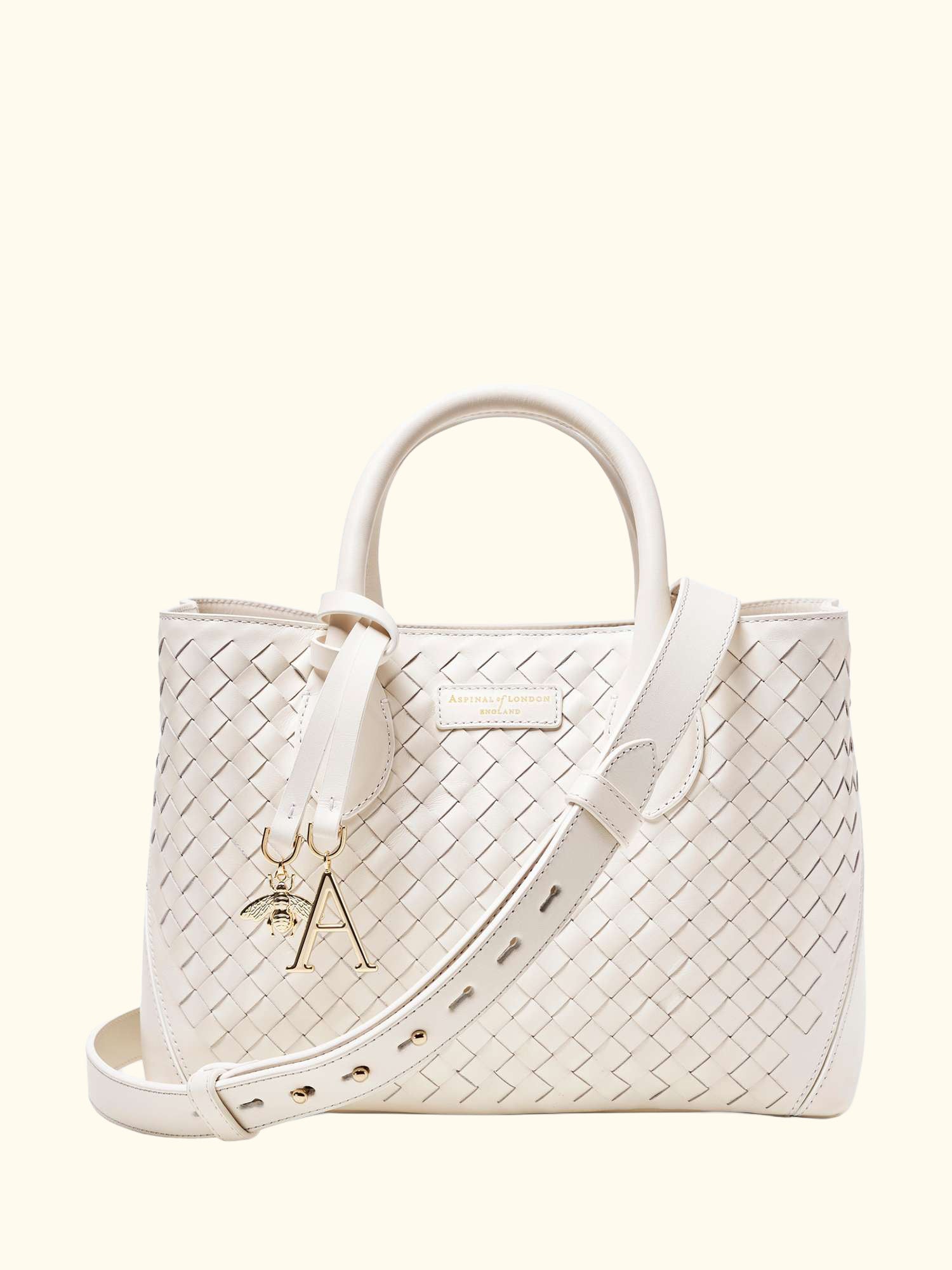 Slot Weave Leather London Midi Tote Bag
