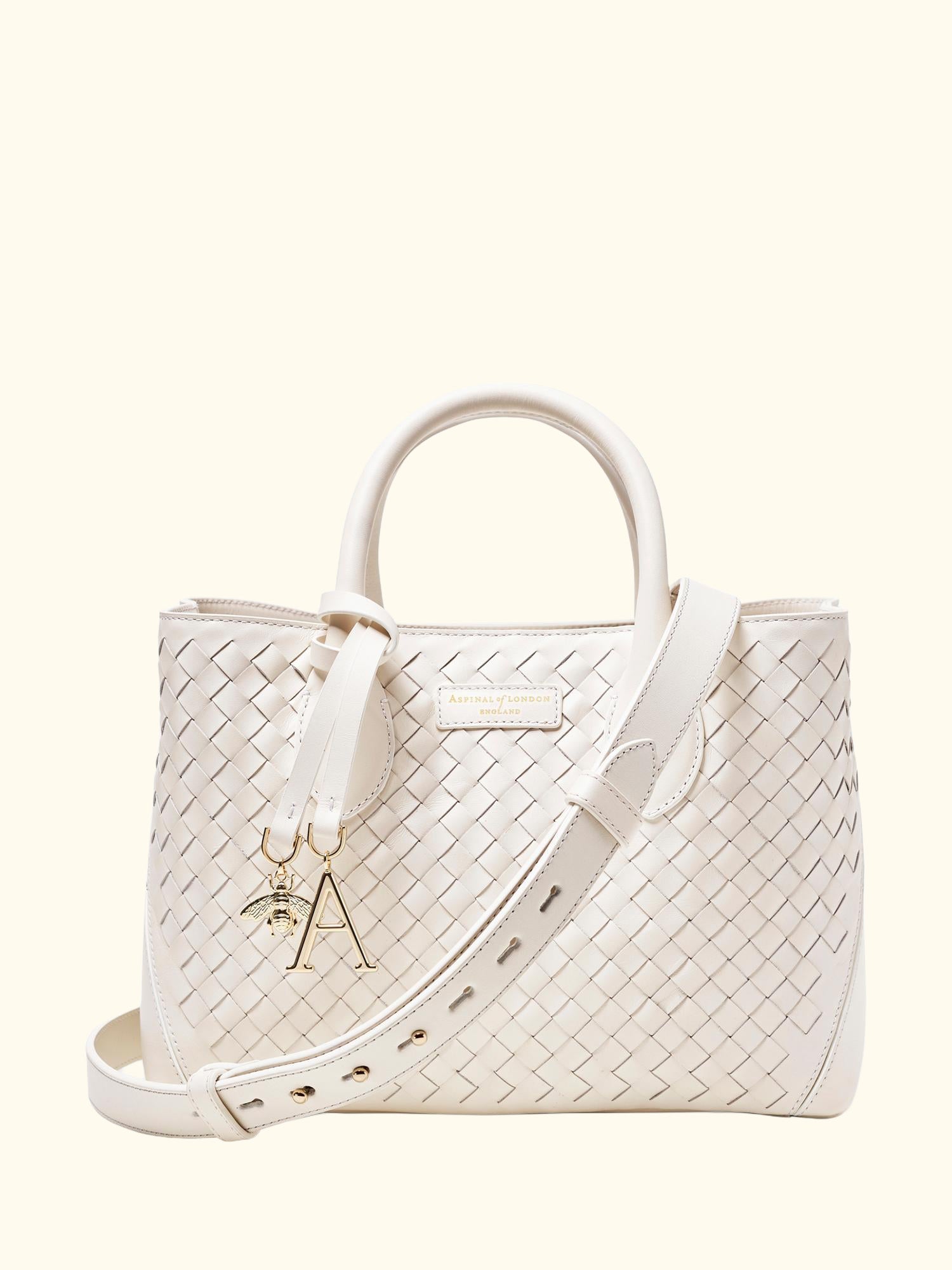 Slot Weave Leather London Midi Tote Bag