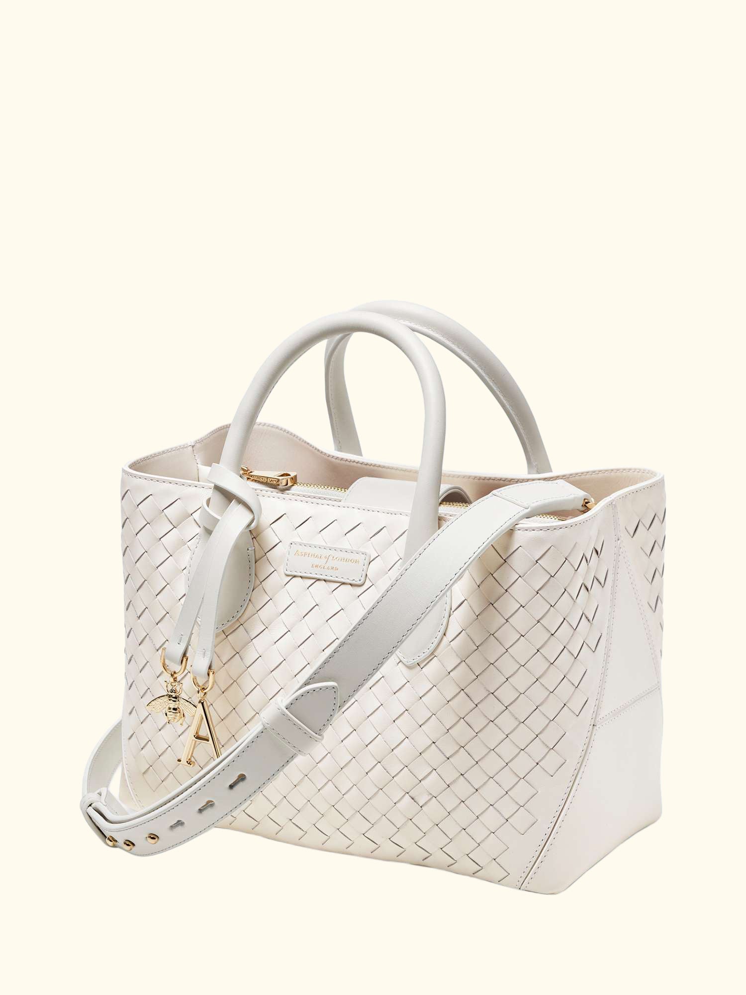 Slot Weave Leather London Midi Tote Bag