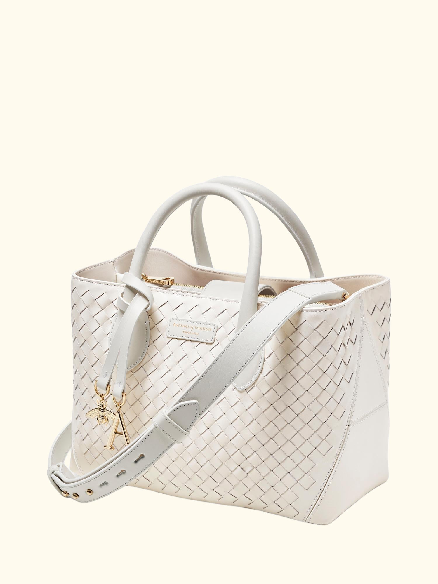 Slot Weave Leather London Midi Tote Bag