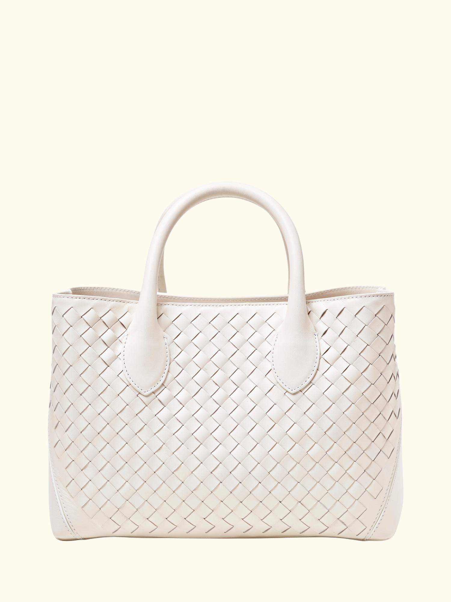 Slot Weave Leather London Midi Tote Bag