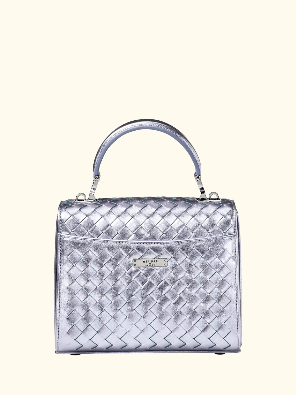 Mayfair Woven Metallic Leather Midi Top Handle Bag