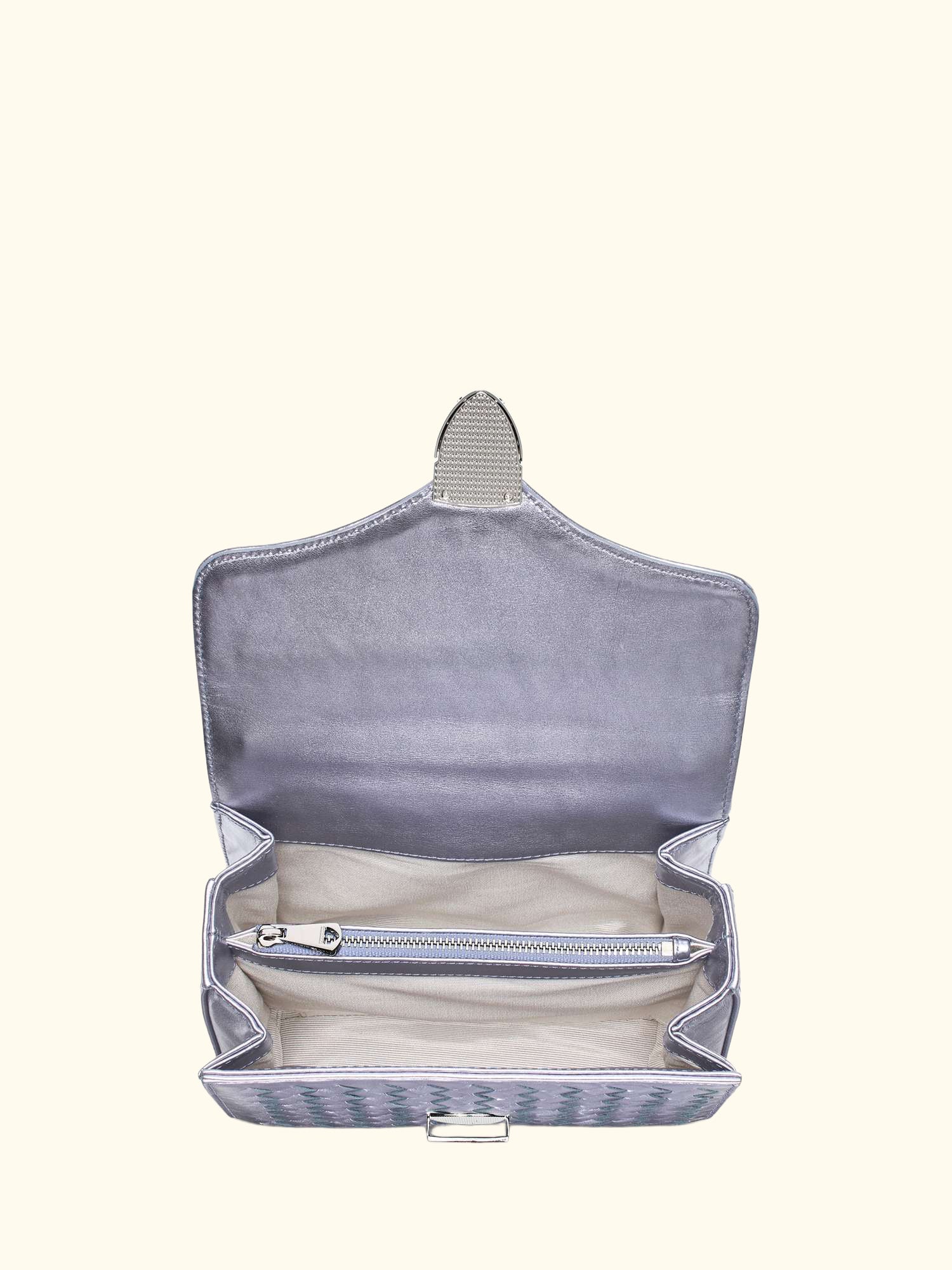 Mayfair Woven Metallic Leather Midi Top Handle Bag