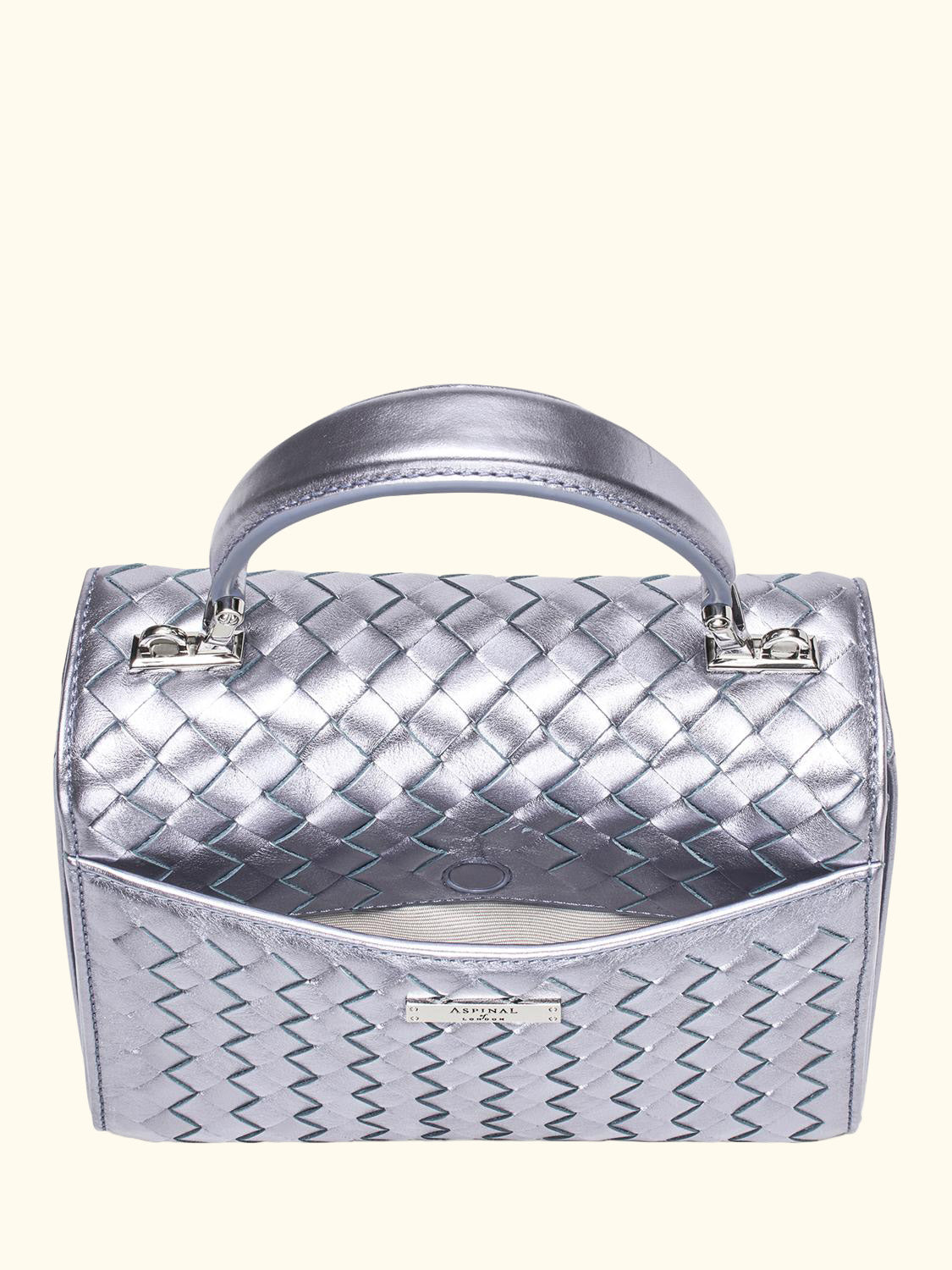 Mayfair Woven Metallic Leather Midi Top Handle Bag