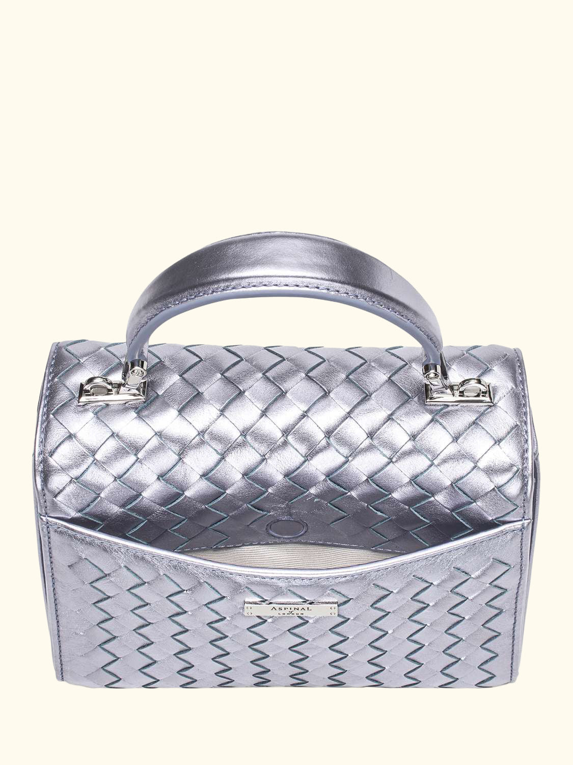 Mayfair Woven Metallic Leather Midi Top Handle Bag