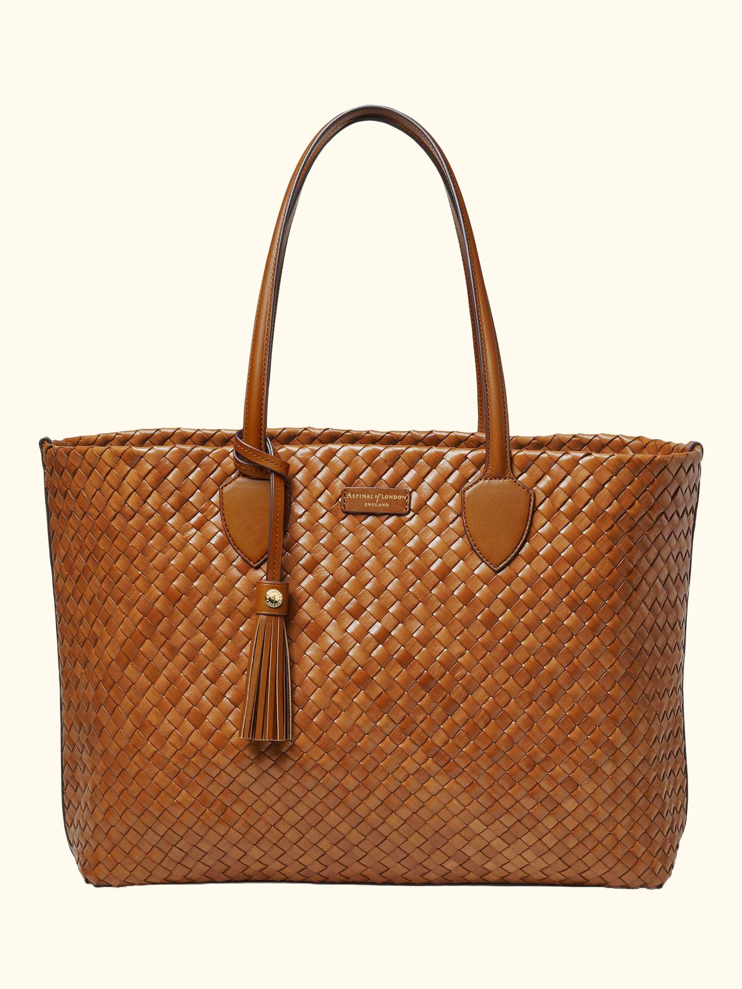 Island Woven Leather Large Tote Bag, Tan