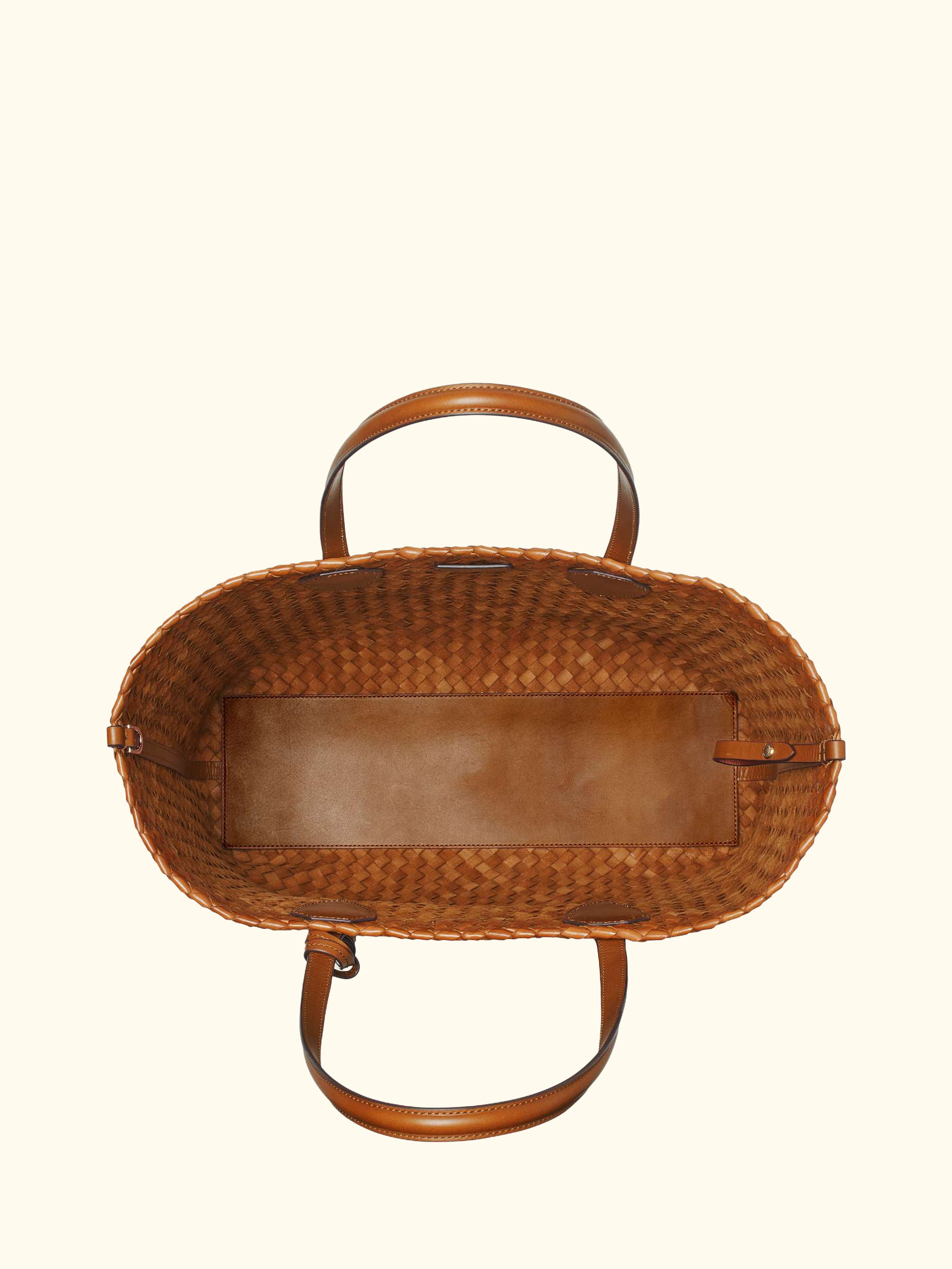 Island Woven Leather Large Tote Bag, Tan