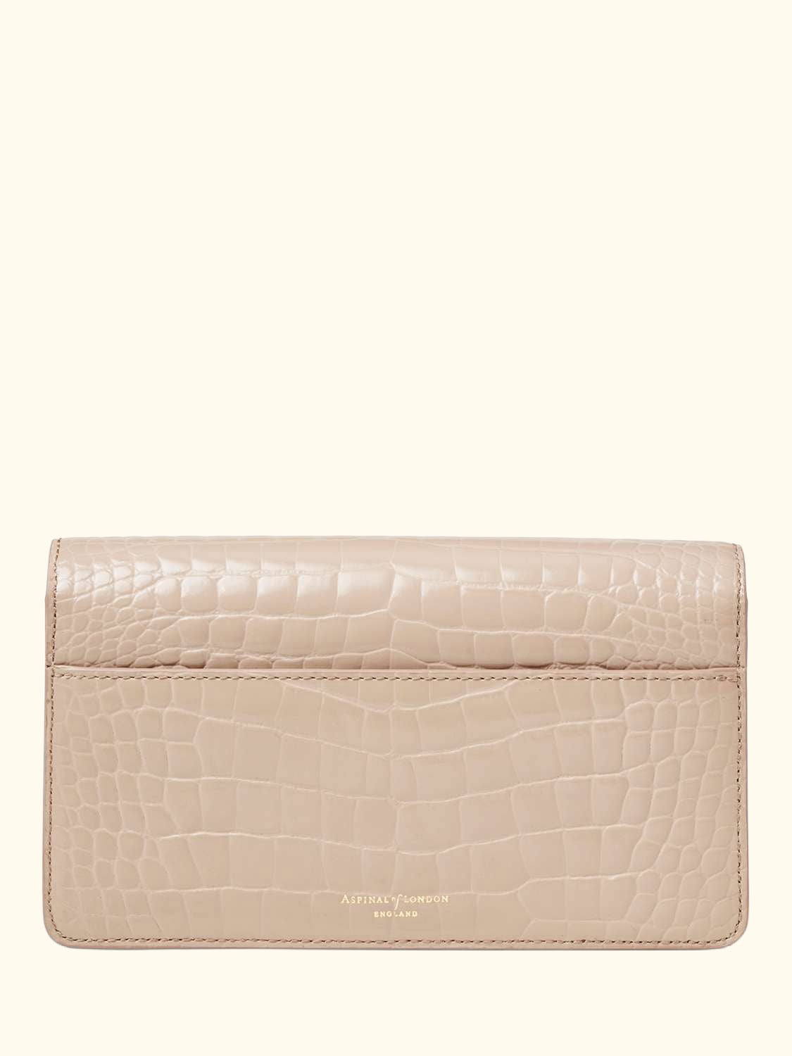 Mayfair Leather Patent Croc Clutch Bag, Taupe