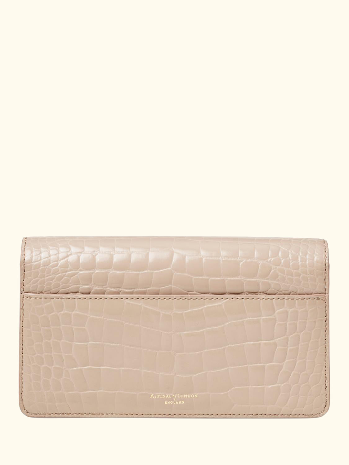 Mayfair Leather Patent Croc Clutch Bag, Taupe