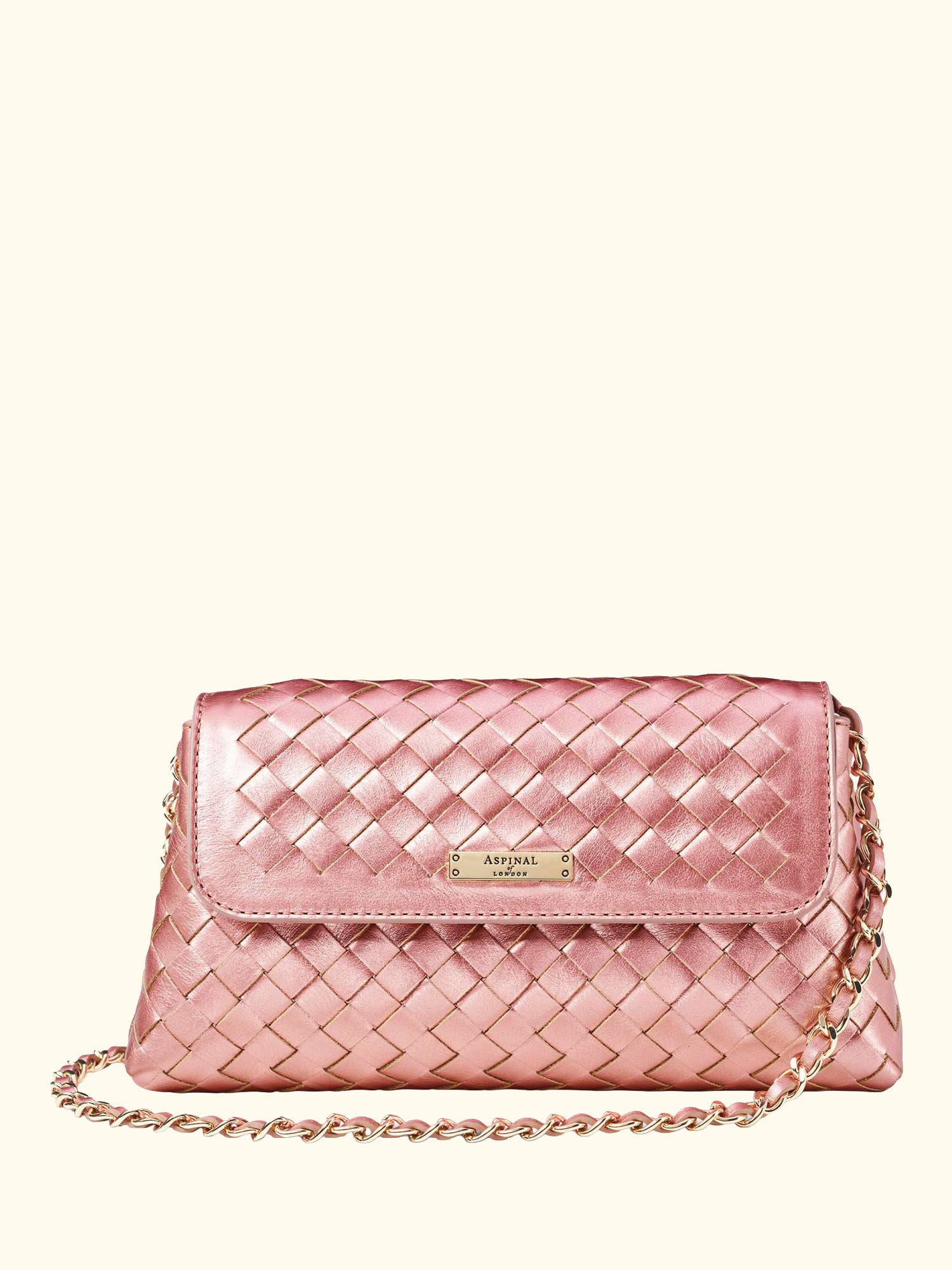 Sunrise Sunset Leather Slot Weave Clutch Bag