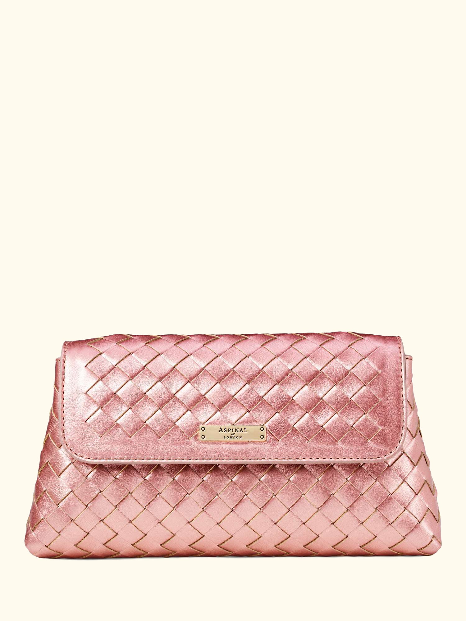 Sunrise Sunset Leather Slot Weave Clutch Bag