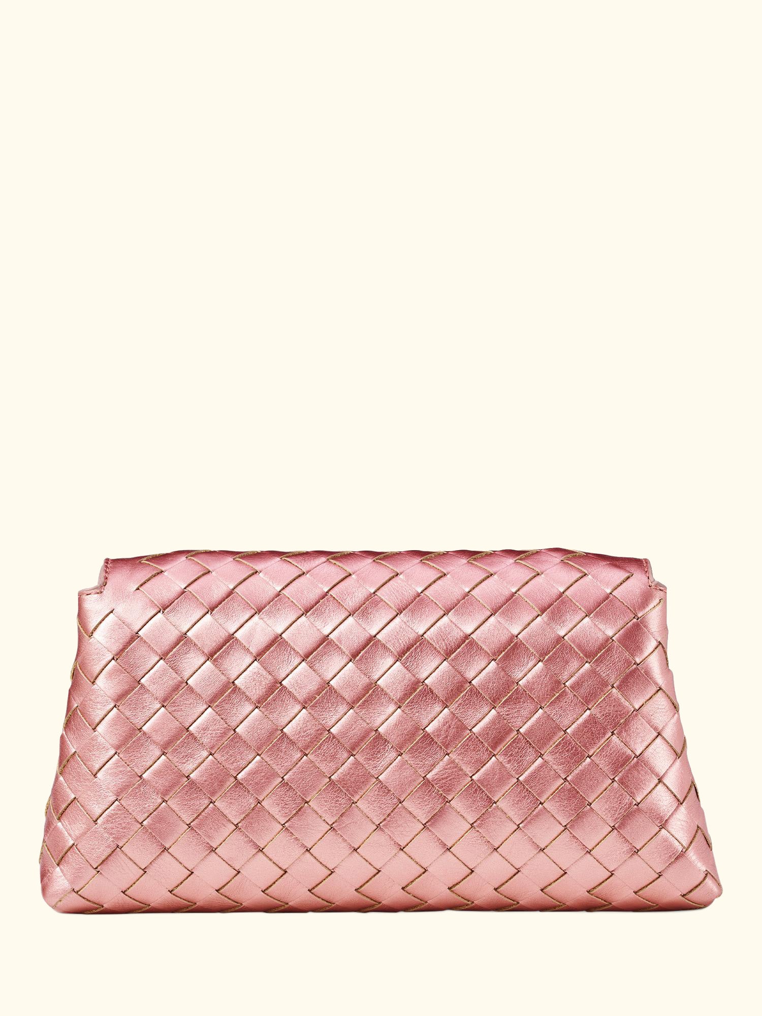 Sunrise Sunset Leather Slot Weave Clutch Bag