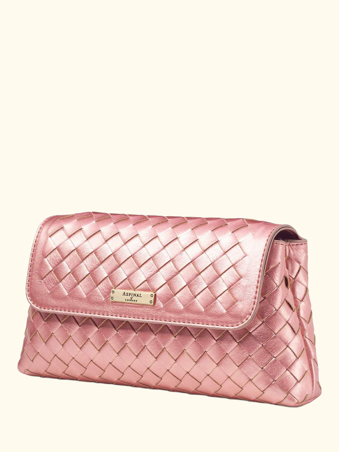 Sunrise Sunset Leather Slot Weave Clutch Bag
