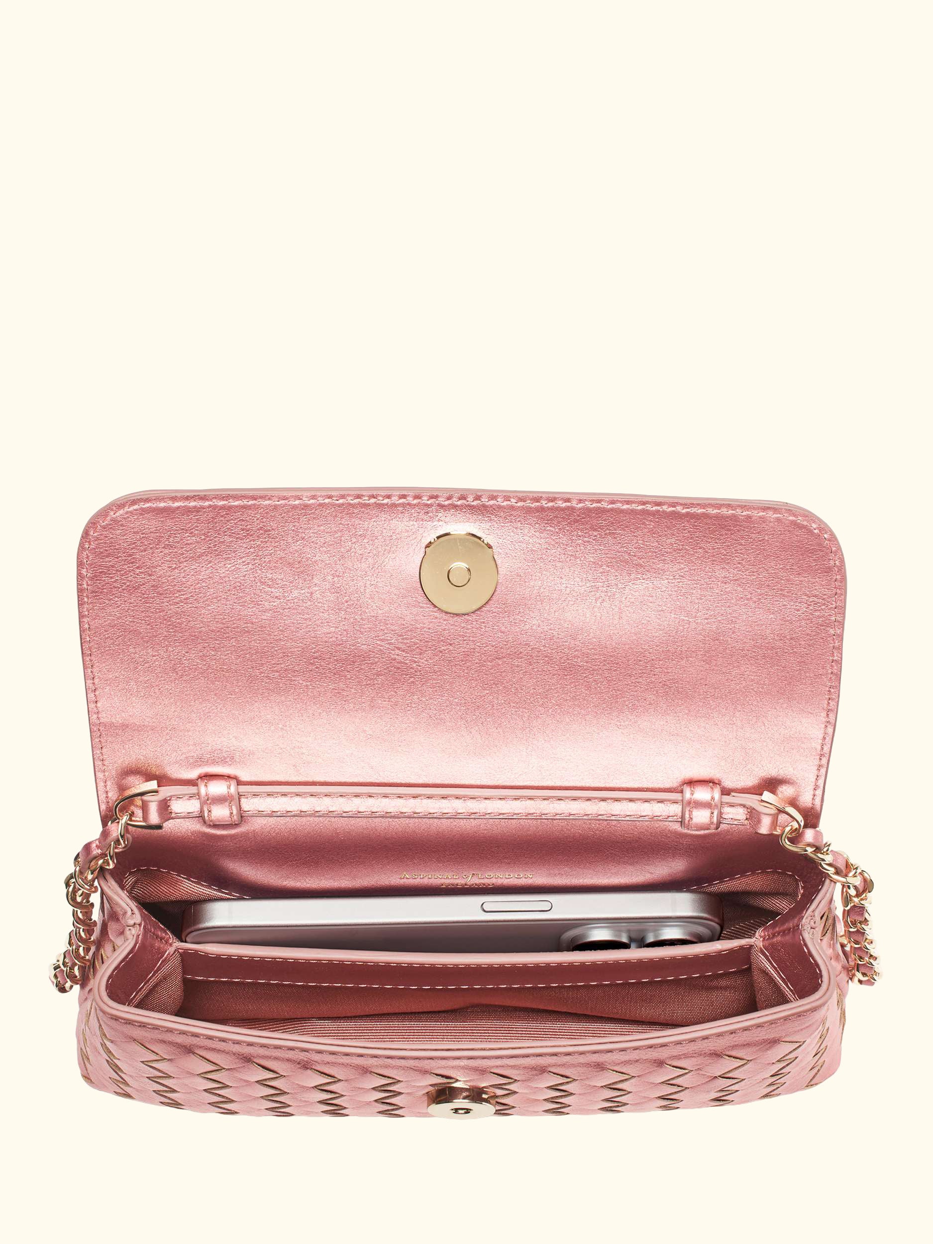 Sunrise Sunset Leather Slot Weave Clutch Bag