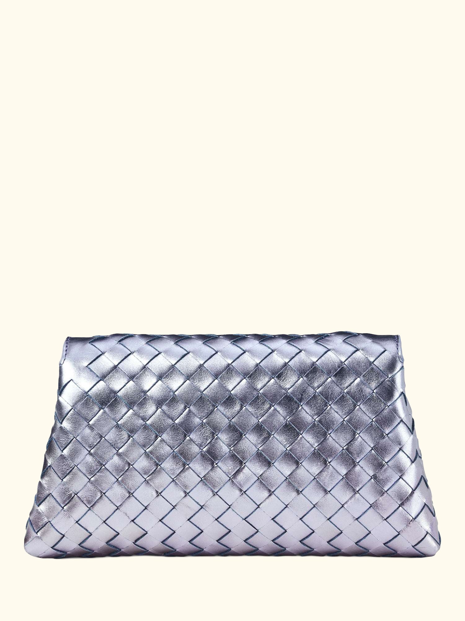 Sunrise Sunset Leather Slot Weave Clutch Bag